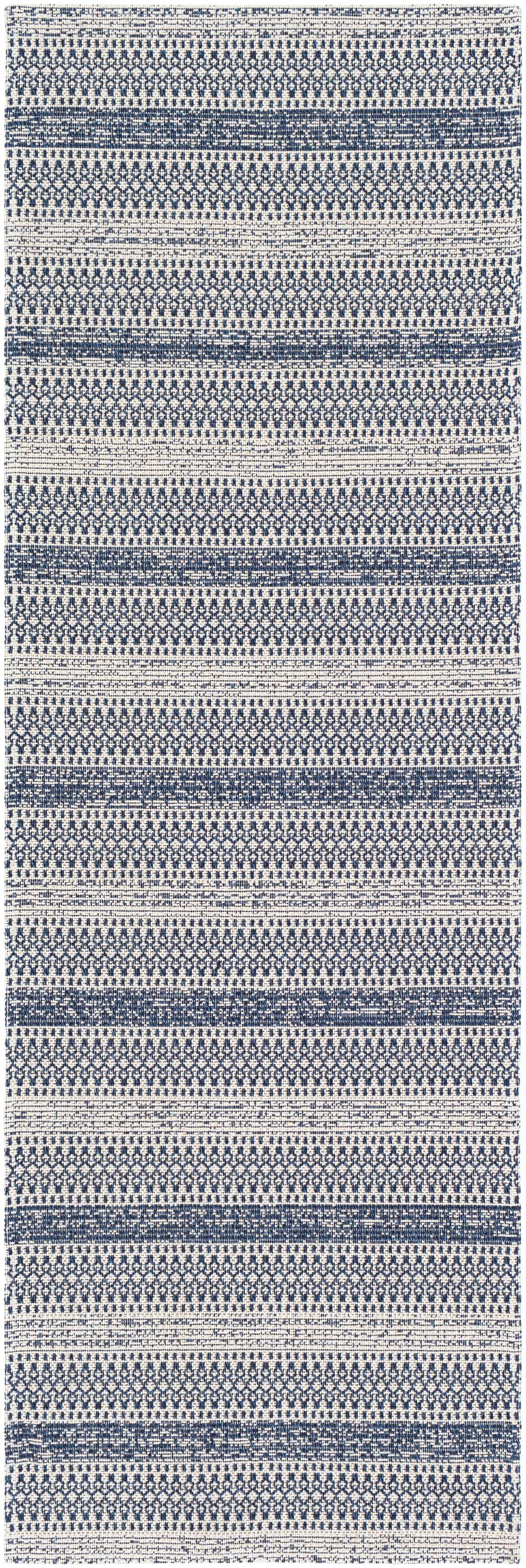 Livabliss LCS2311-2773 La Casa 3 x 8 (ft) Cotton Dark Blue Rectangular Indoor Medallion Global Area rug