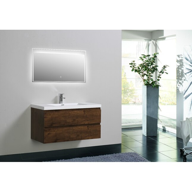Moreno Bath Bohemia 42 In Rosewood Single Sink Bathroom Vanity With Pure White Acrylic Top The Vanities Tops Department At Com - Reinforced Acrylic Composite Bathroom Sink