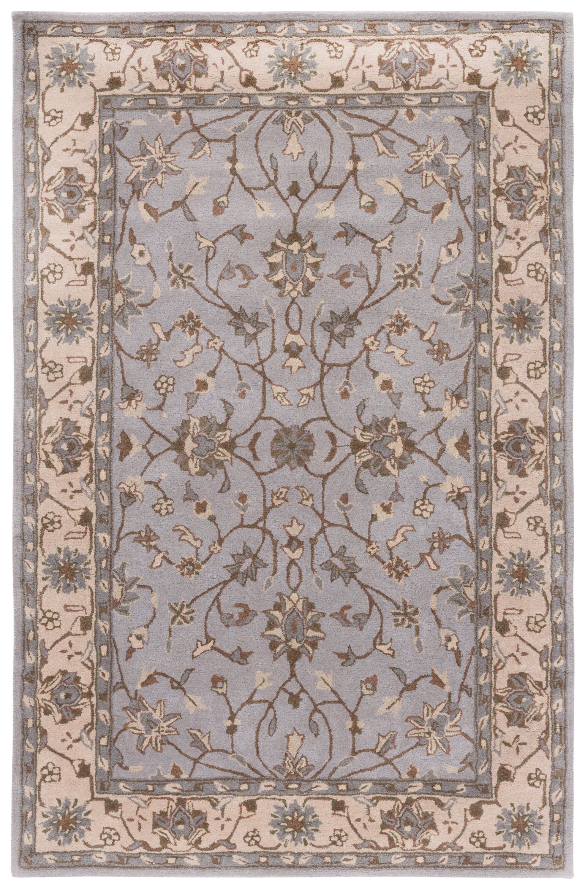 Heritage Hand-Tufted Gray Wool 6' x 9' Rectangular Rug