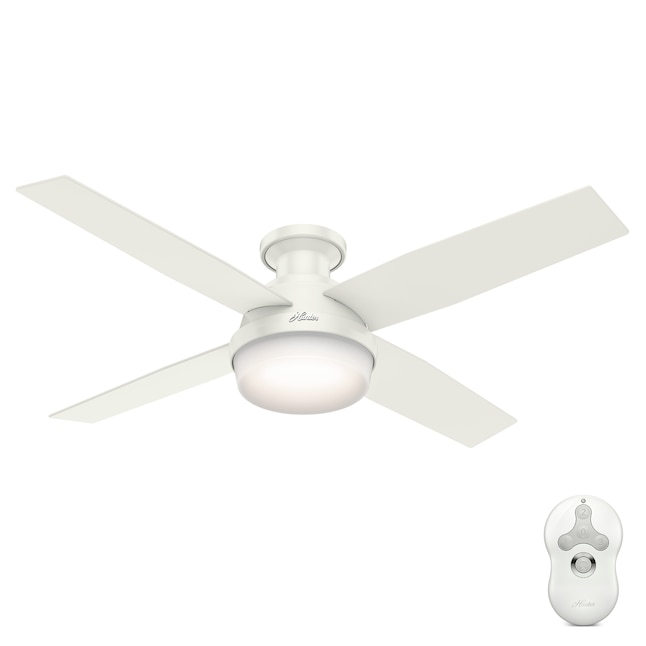 Hunter Dempsey 52 In Fresh White Led, 52 Inch Flush Mount Ceiling Fan With Remote