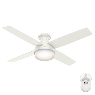 Hunter Dempsey 52 In Fresh White Led, White Remote Control Ceiling Fan