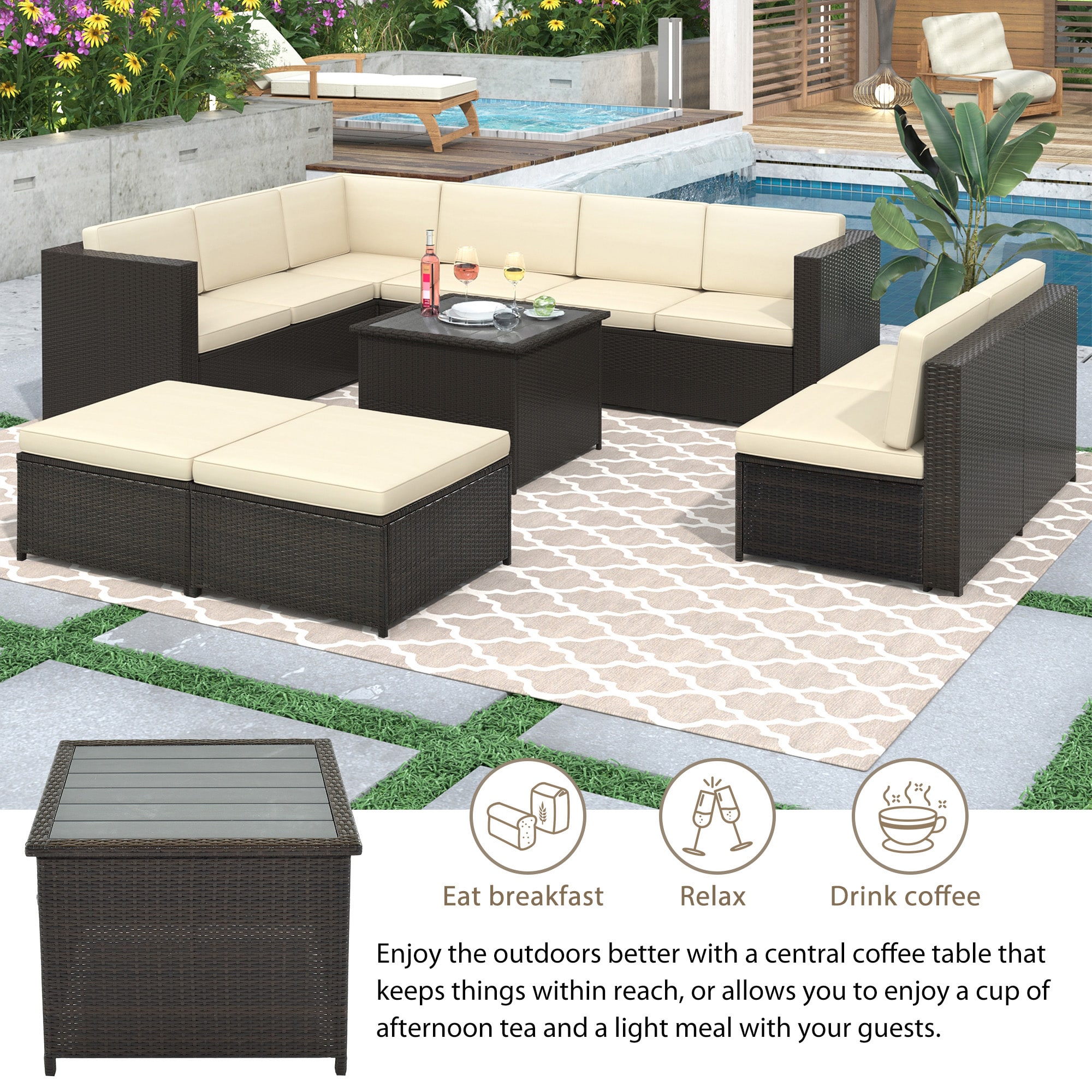 Clihome TM-06SH8-AWH Patio-Conversation-Sets - View #7