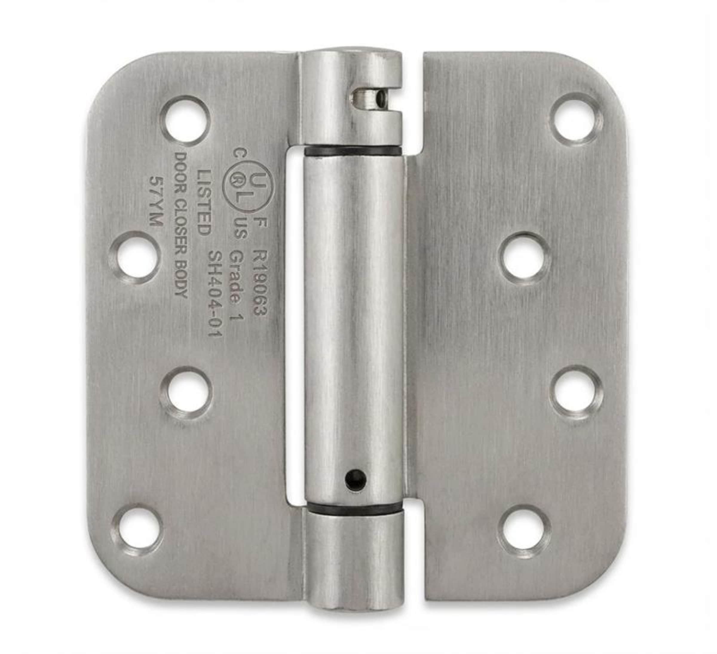 Global Door Controls Spring Full Mortise with Fixed Pin 4-in H x 5/8-in Radius Satin Nickel Spring Interior/Exterior Door Hinge 2 -Pack