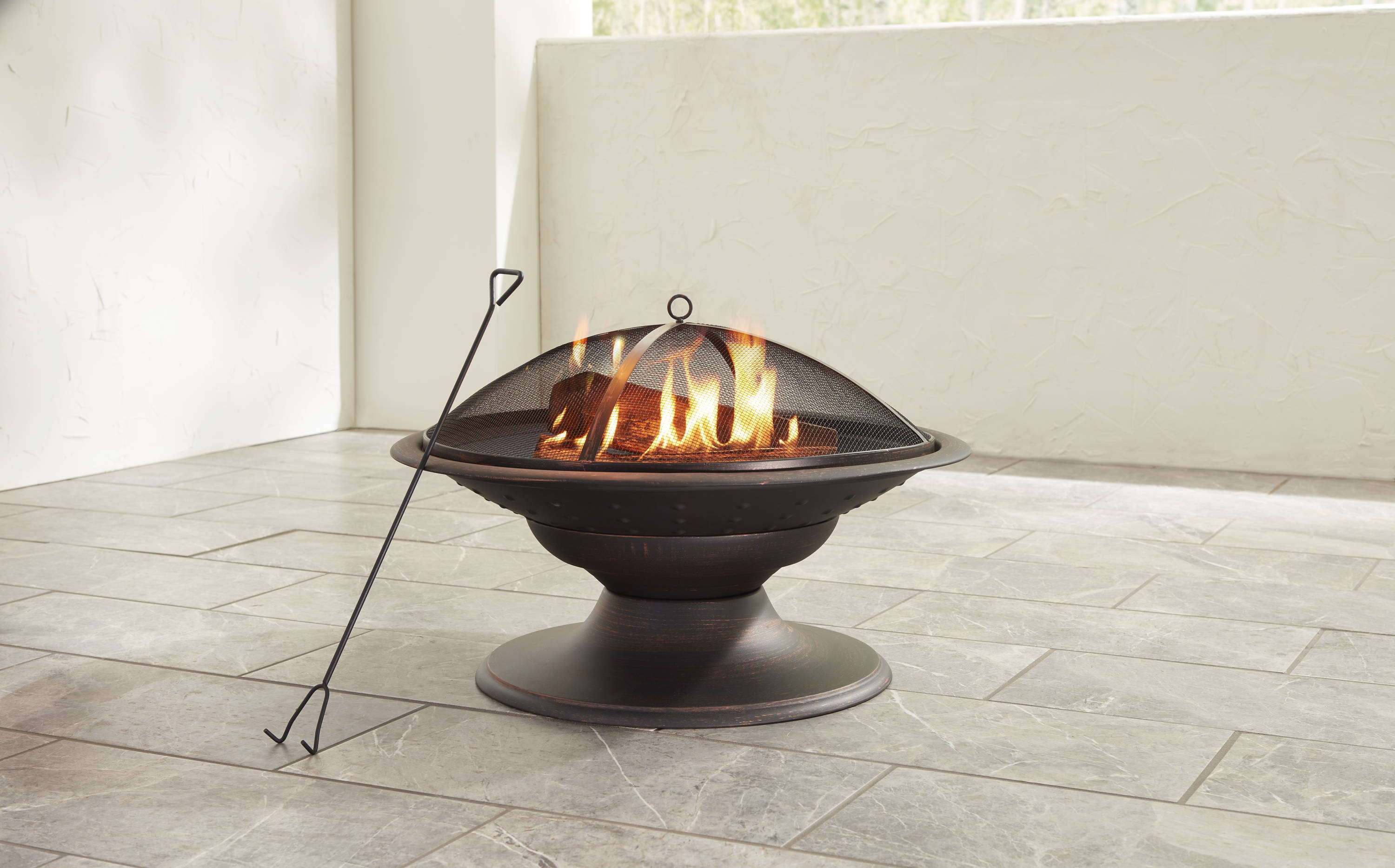 Style Selections 29.5-in W Black/High Temperature Powder Coated Steel  Wood-Burning Fire Pit