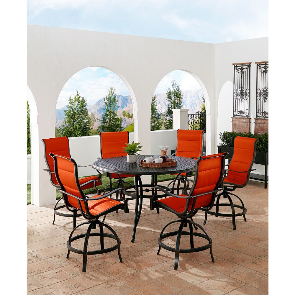 Hanover TRADDN7PCPDBR-RED Patio-Dining-Sets - View #6