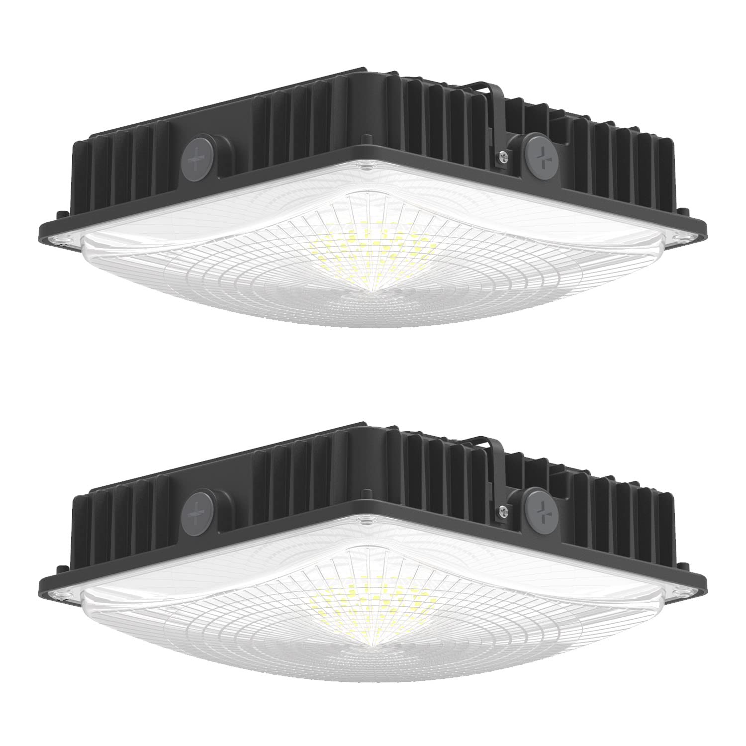 DYRCJ  2 Pack LED Canopy Light Fixture 70W 300W HID HPS Replacement 9.5 x 9.5 LED Shop Light 5700K AC100-277V IP65 Waterproof Canopy Light