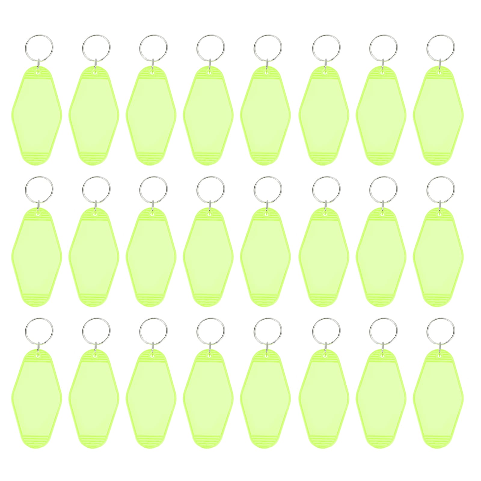 PATIKIL Vintage Motel Keychain 24 Pack Blank Hotel Keychains Rhombus Retro Key Tag for DIY Crafts Ornament Backpack Luggage Labels Tags Clear Green