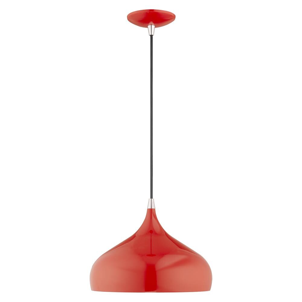 Shiny Red Aluminum Mini Pendant Light for Indoor/Outdoor
