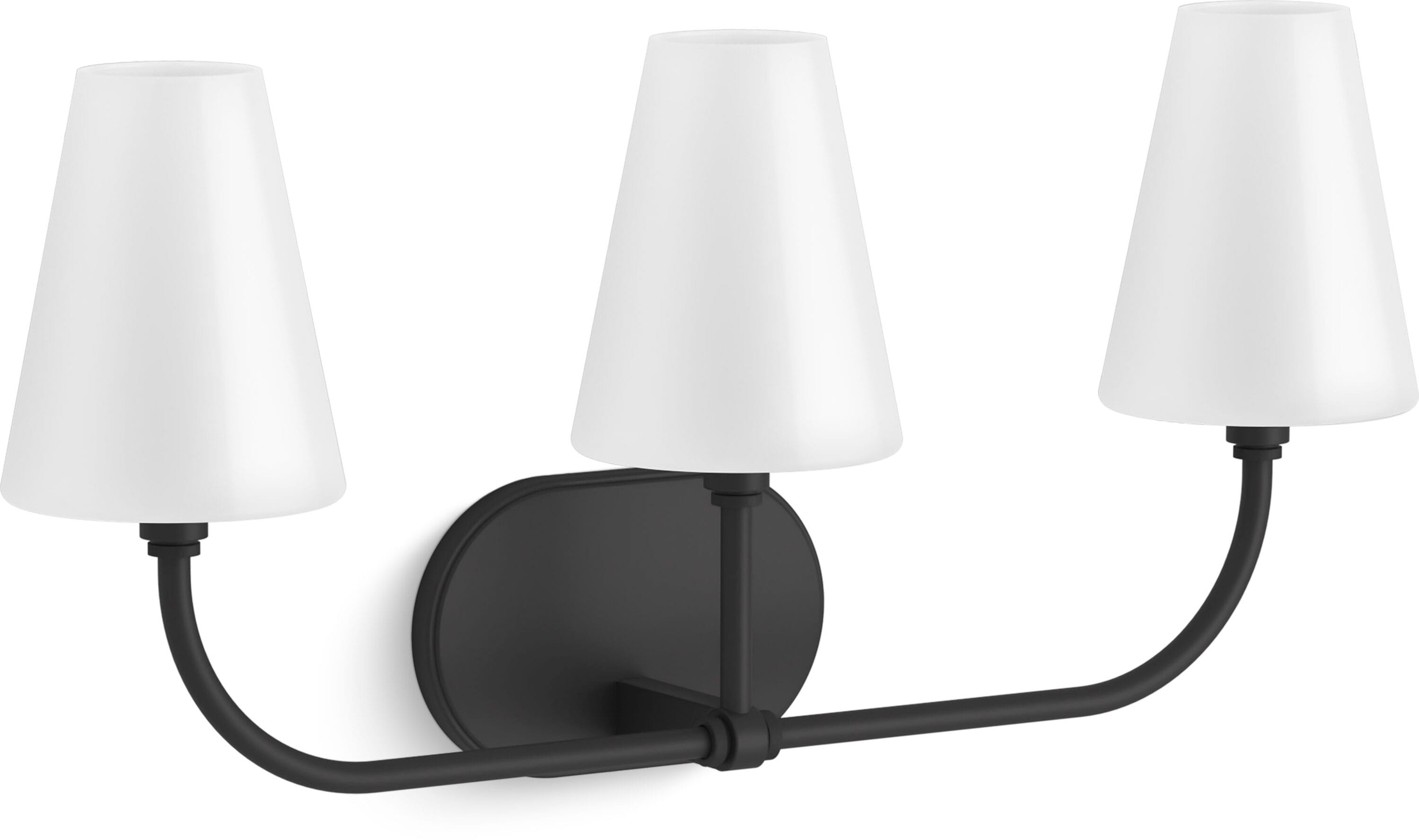 KOHLER 32257-SC03-BLL Kernen by Studio McGee 24.88-in W 3 -Light Matte Black Transitional Wall Sconce