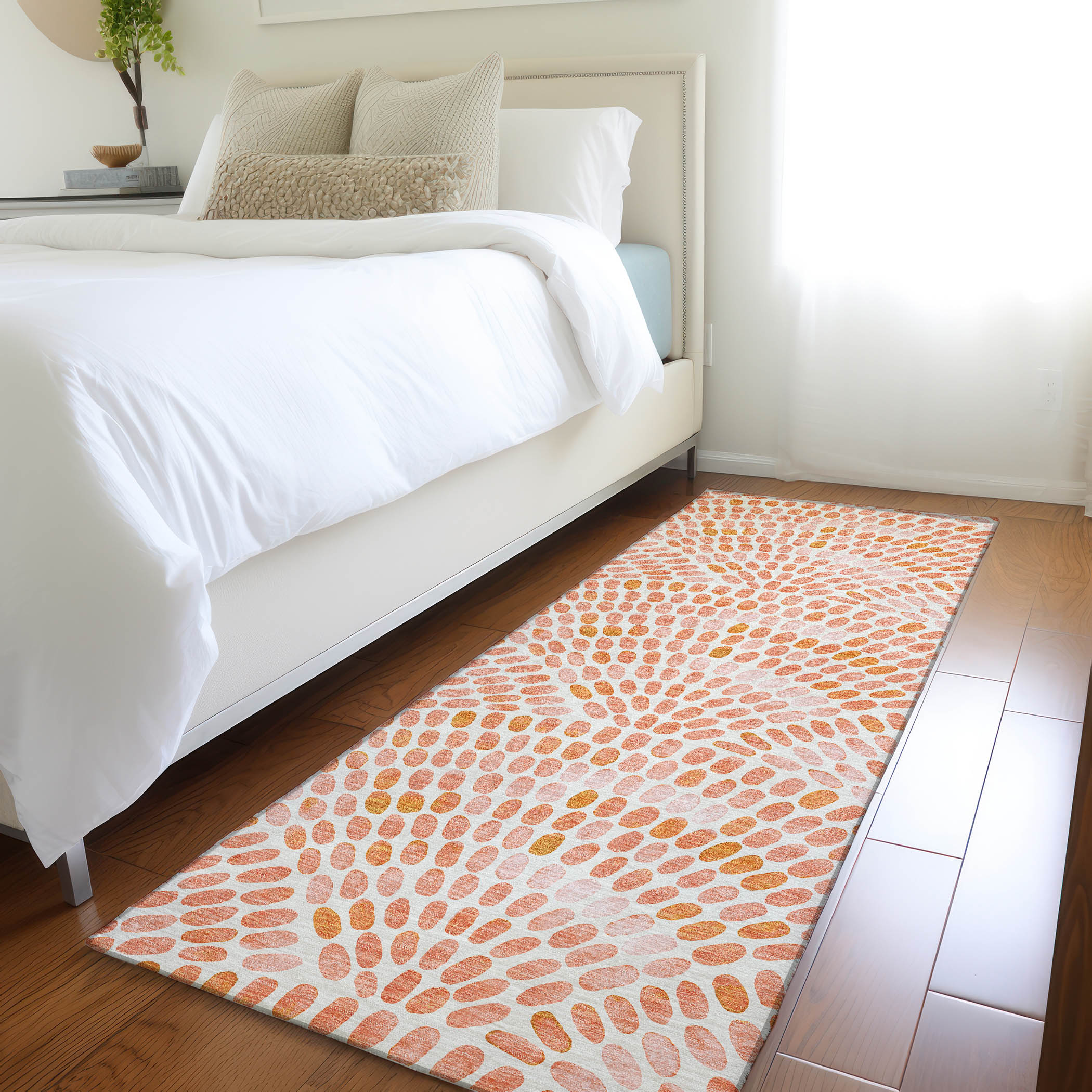 Addison Rugs AMF186PH2X8 Mayfield AMF186PH 2 x 7 (ft) Loomed Polyester Peach Rectangular Indoor Geometric Machine washable Area rug
