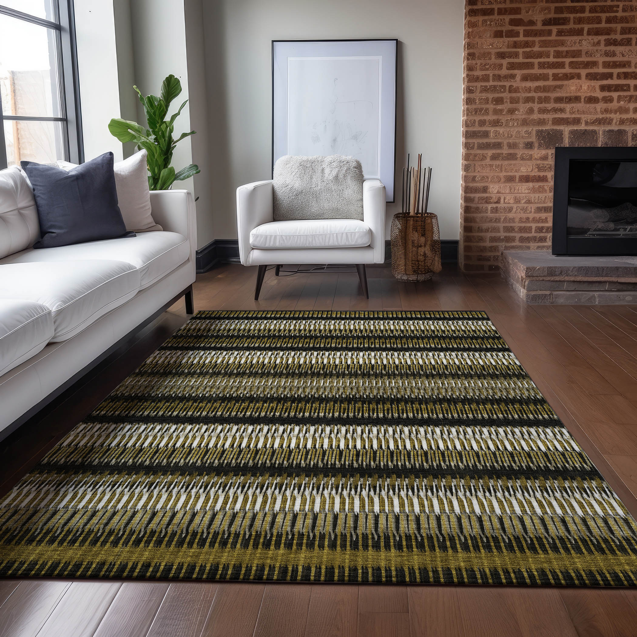Addison Rugs ACN589BR8X10 Chantille ACN589BR 8 x 10 (ft) Polyester Brown Rectangular Indoor/Outdoor Abstract Machine washable Area rug