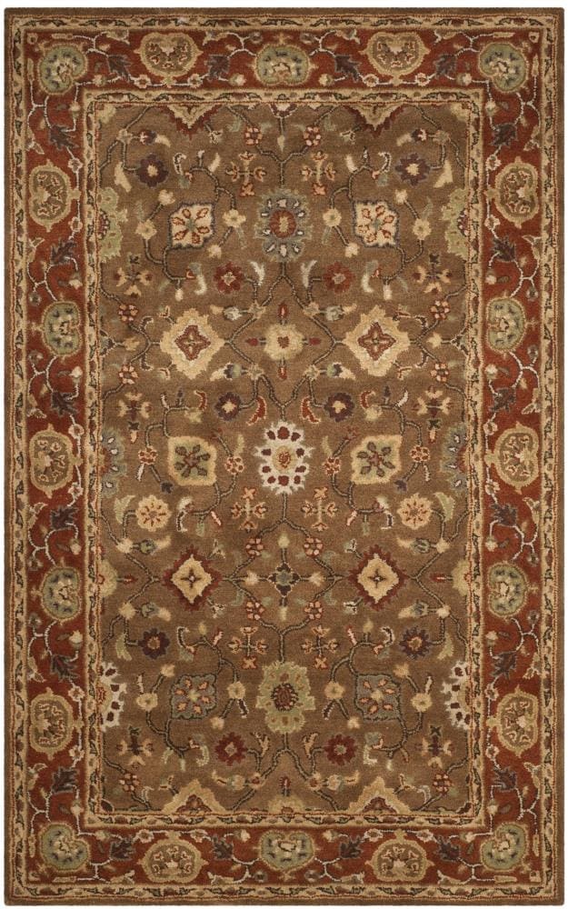 Heritage Red and Moss Hand-Tufted Wool Area Rug
