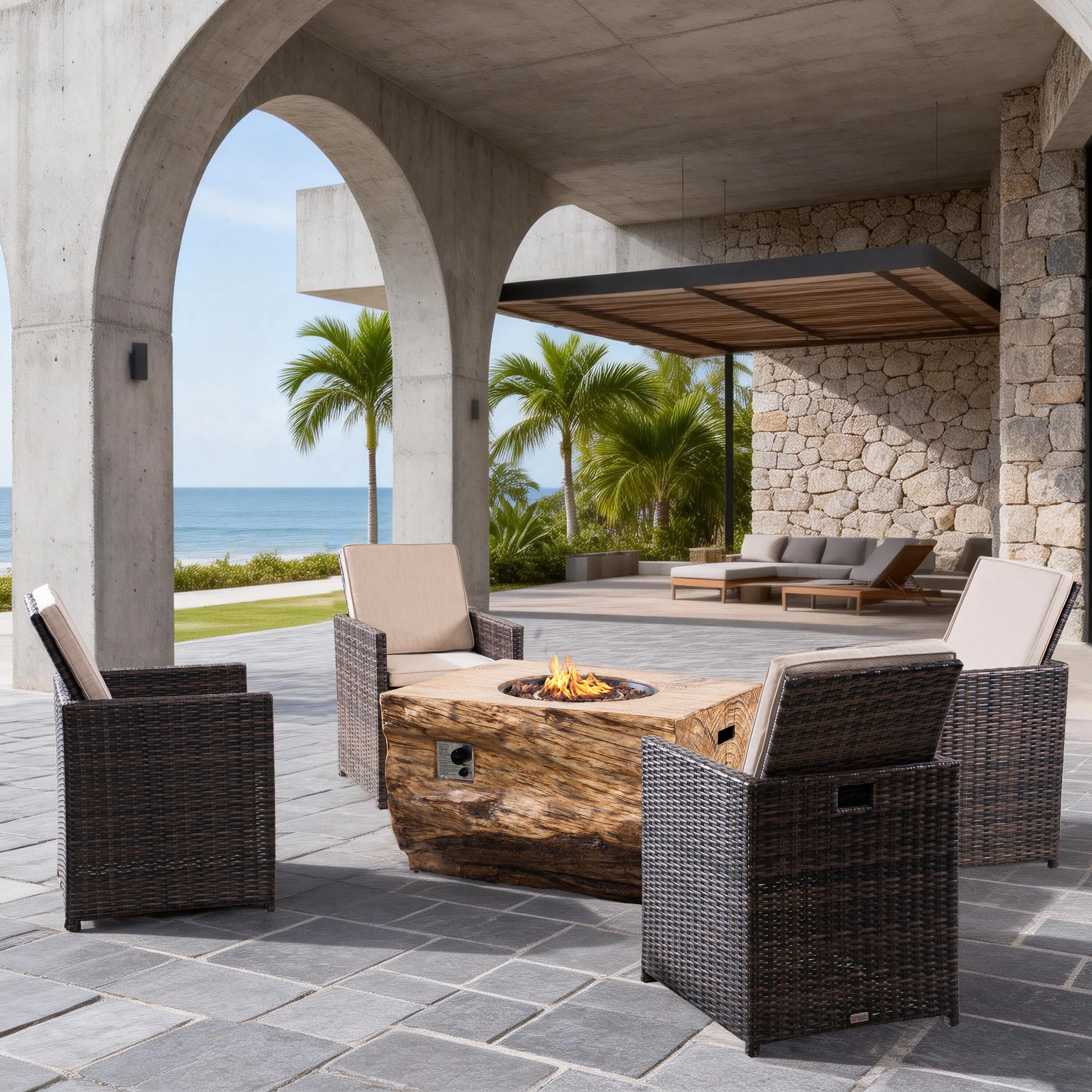 Direct Wicker DWG-N217034C-BR Patio-Conversation-Sets - View #2