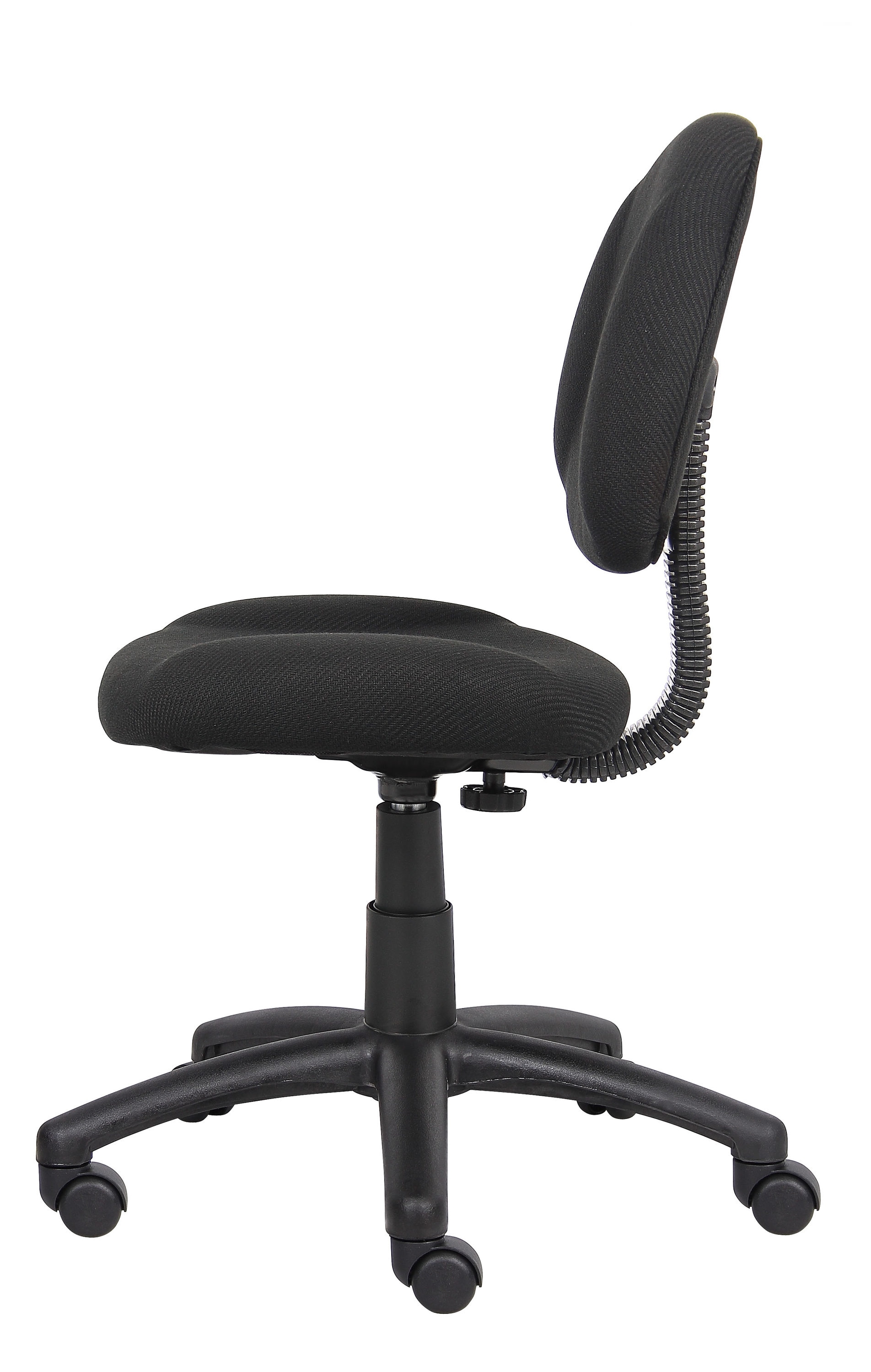 Boss Office Products Black Contemporary Ergonomic Adjustable Height Swivel  Upholstered Task Chair