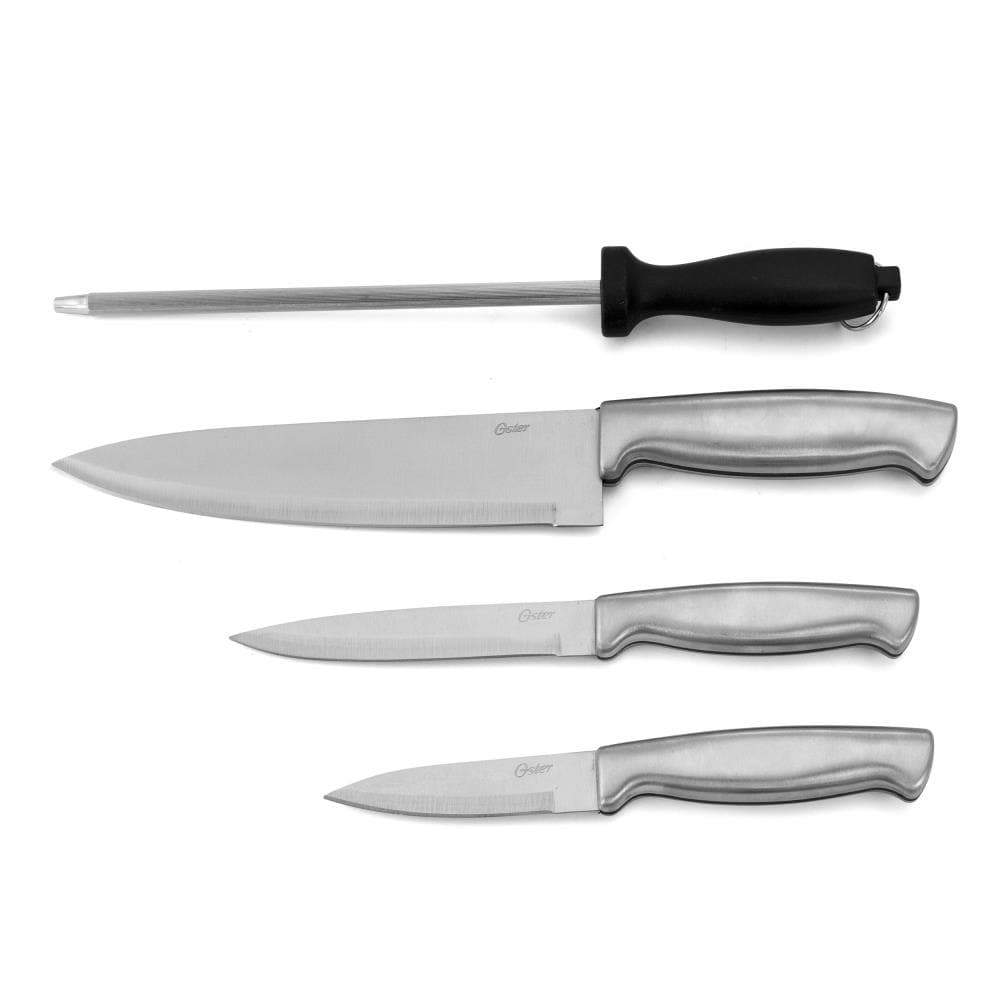 Oster Edgefield Stainless Steel Cutlery Knife Block Set Brushed
