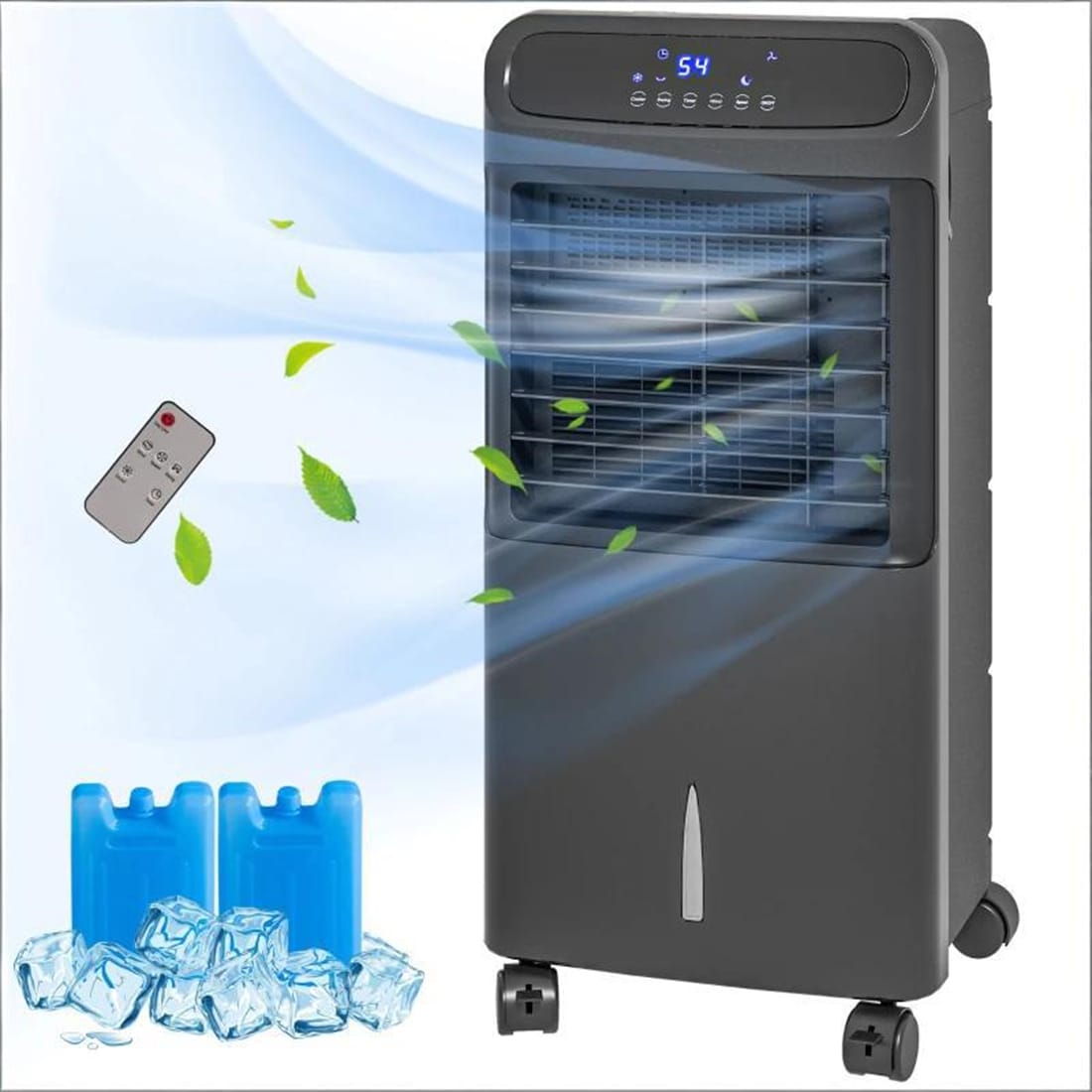 WOQWOQ 3in1 Ice Cooling Fan Evaporative Portable Swamp Cooler Black for Personal Cooling