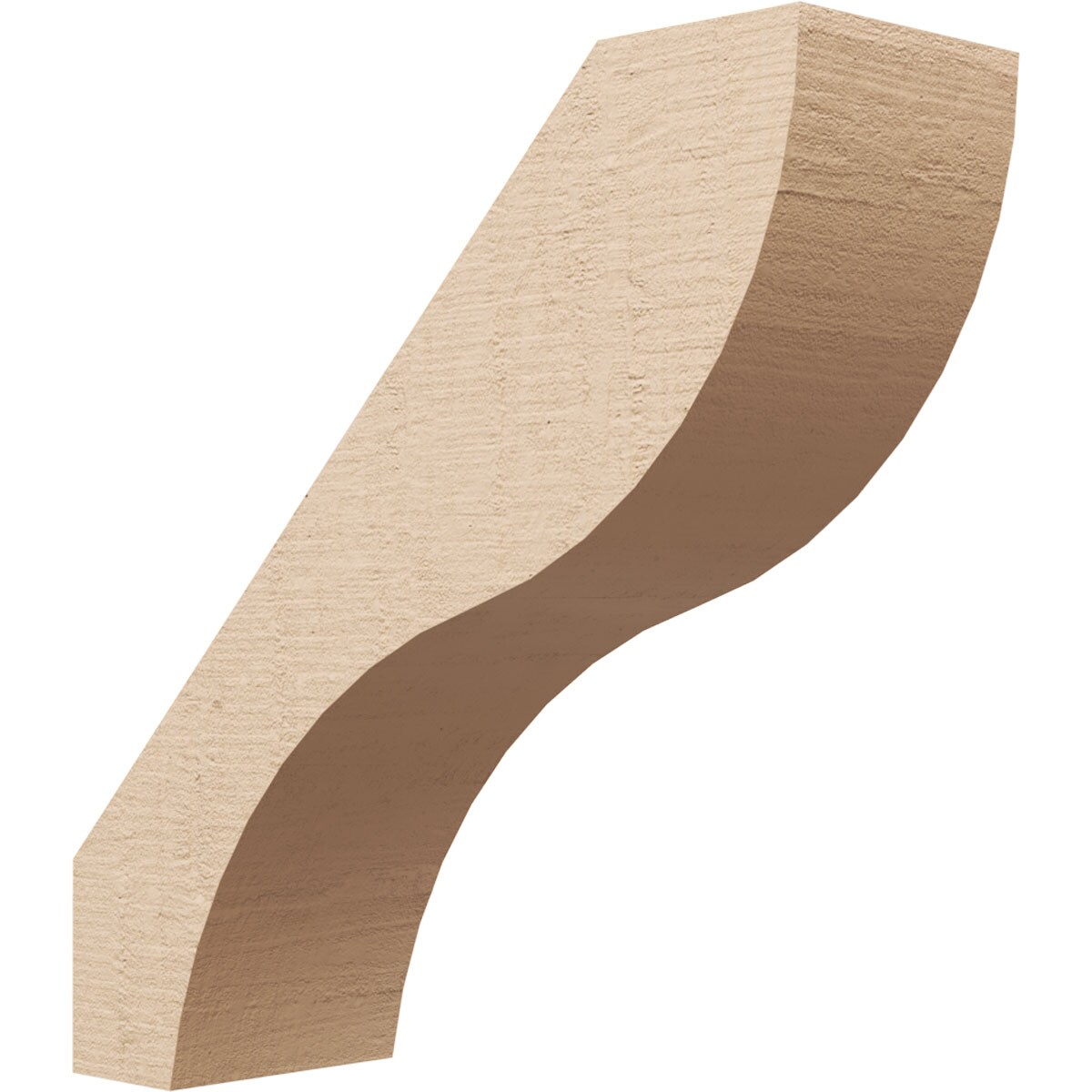 Ekena Millwork BRCUR05X16X16GNVRCPR 5-in x 16-in x 16-in Primed Urethane Geneva Rough Cedar Woodgrain TimberThane KneeBrace