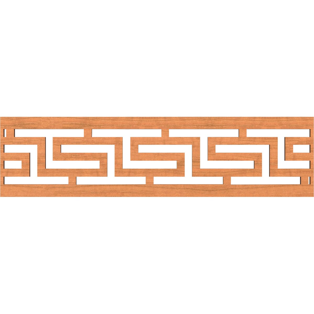 Ekena Millwork MLDB12X47TULCH Tulum Fretwork Flat Trim 12-in x 3.92-ft Cherry Brown Unfinished 2156453 Pierced Wall Panel Moulding