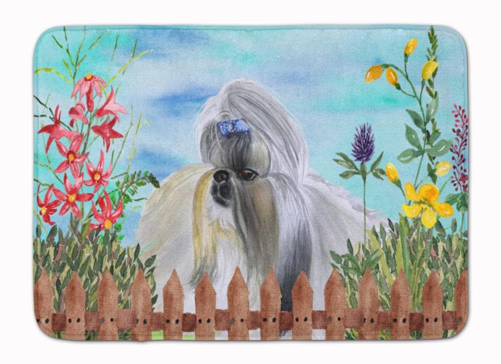Caroline's Treasures CK1228RUG Springtime Dog 27-in x 19-in Multiple Colors/Finishes Microfiber Memory Foam Bath Mat