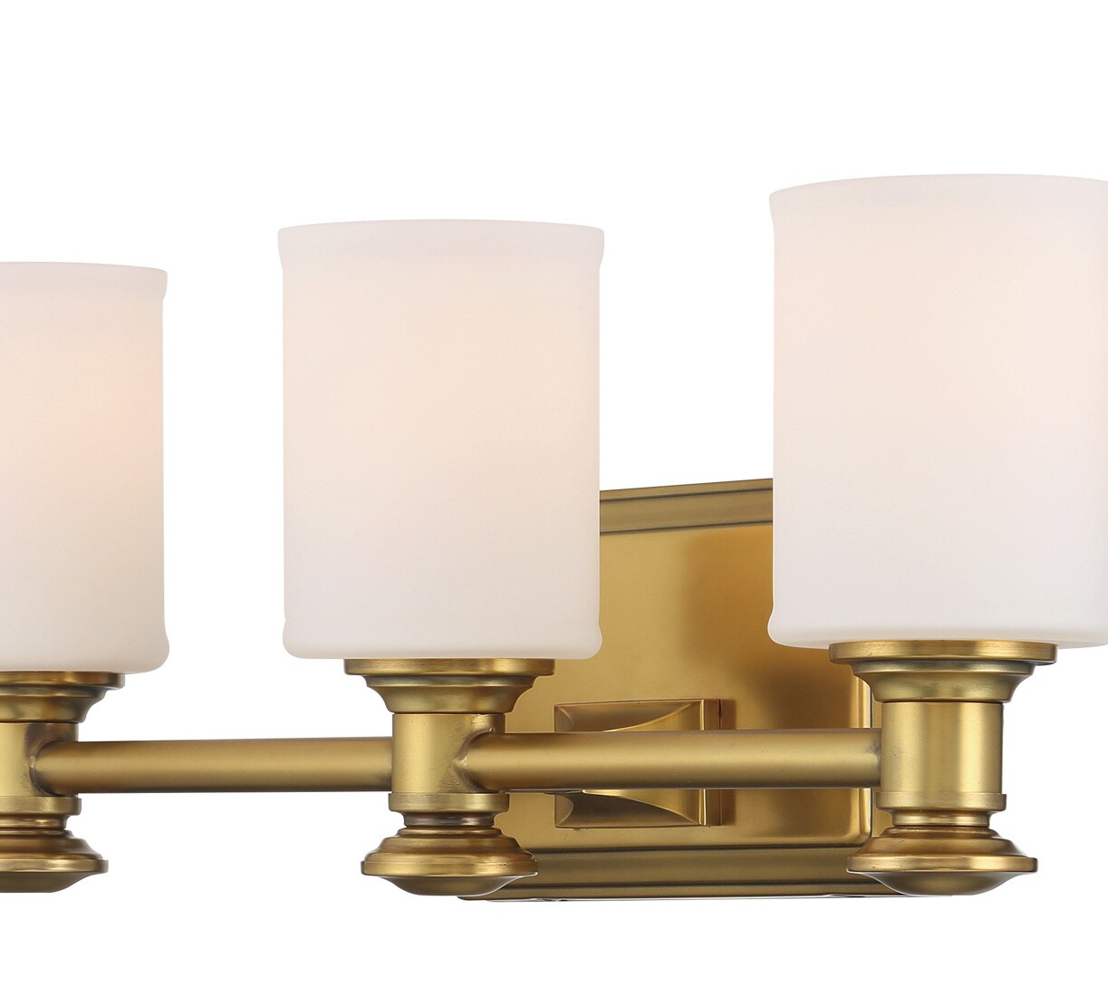 Liberty Gold 19" Cylinder Vanity Light with Etched Opal Glass