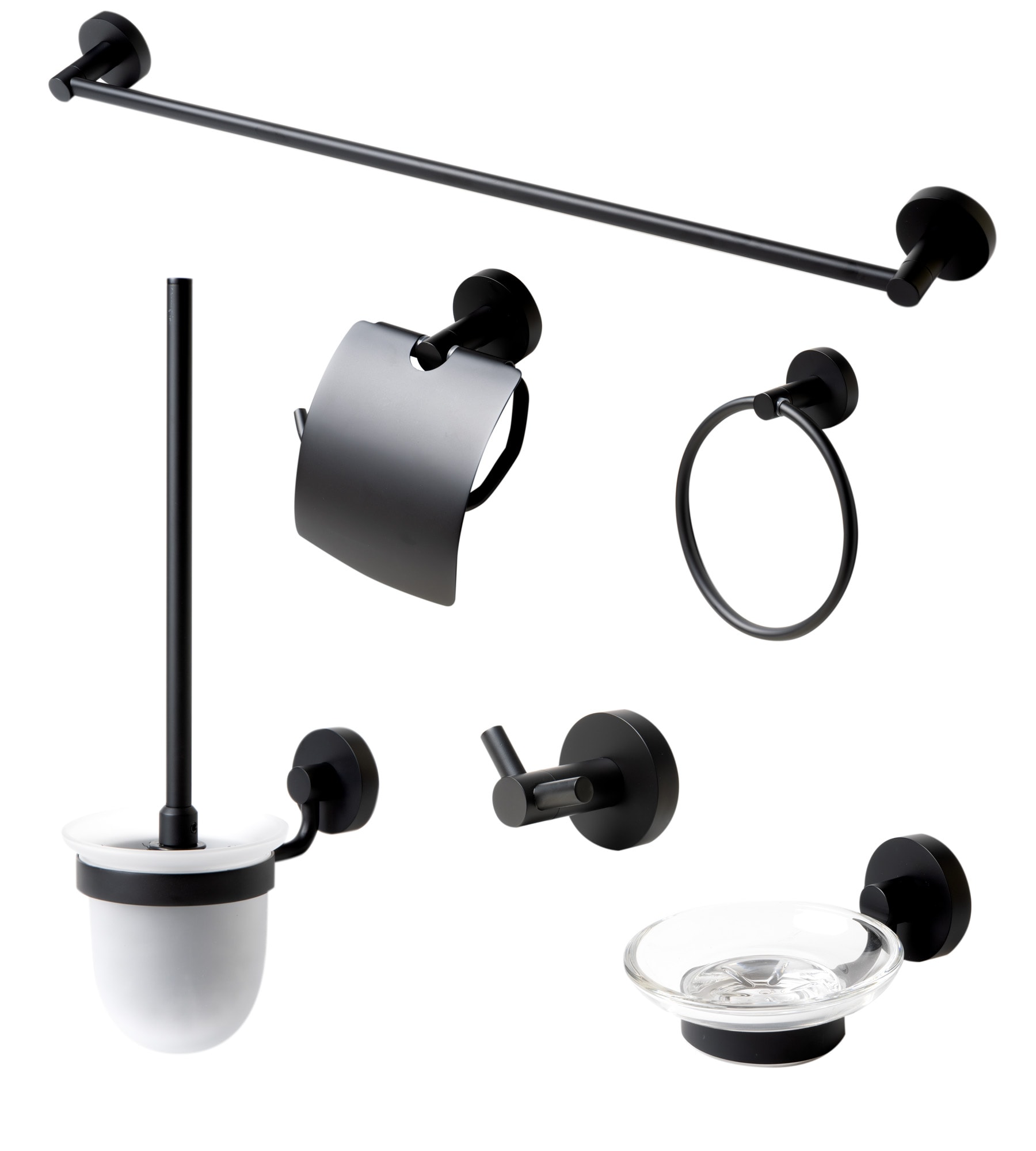 Black Matte Brass 6-Piece Bathroom Hardware Set