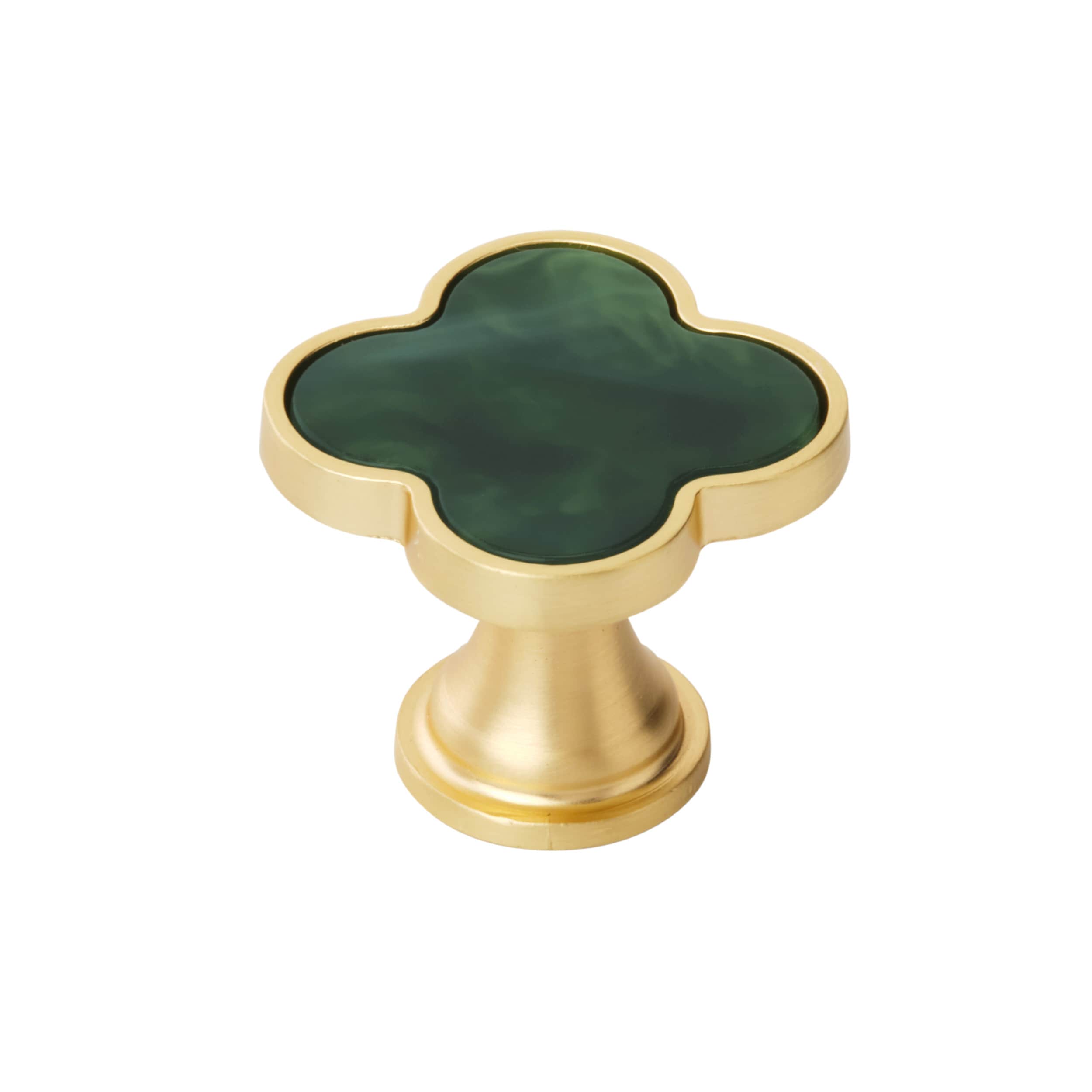 Amerock 2PK36970EMG Accents 1-1/4-in Gold and Emerald Green Geometric Contemporary Cabinet Knob 2 -Pack