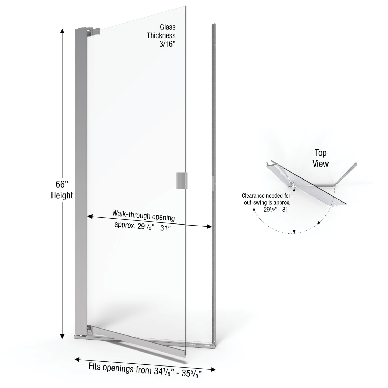 Basco ARMN00A3566CLSV Shower-Doors - View #2