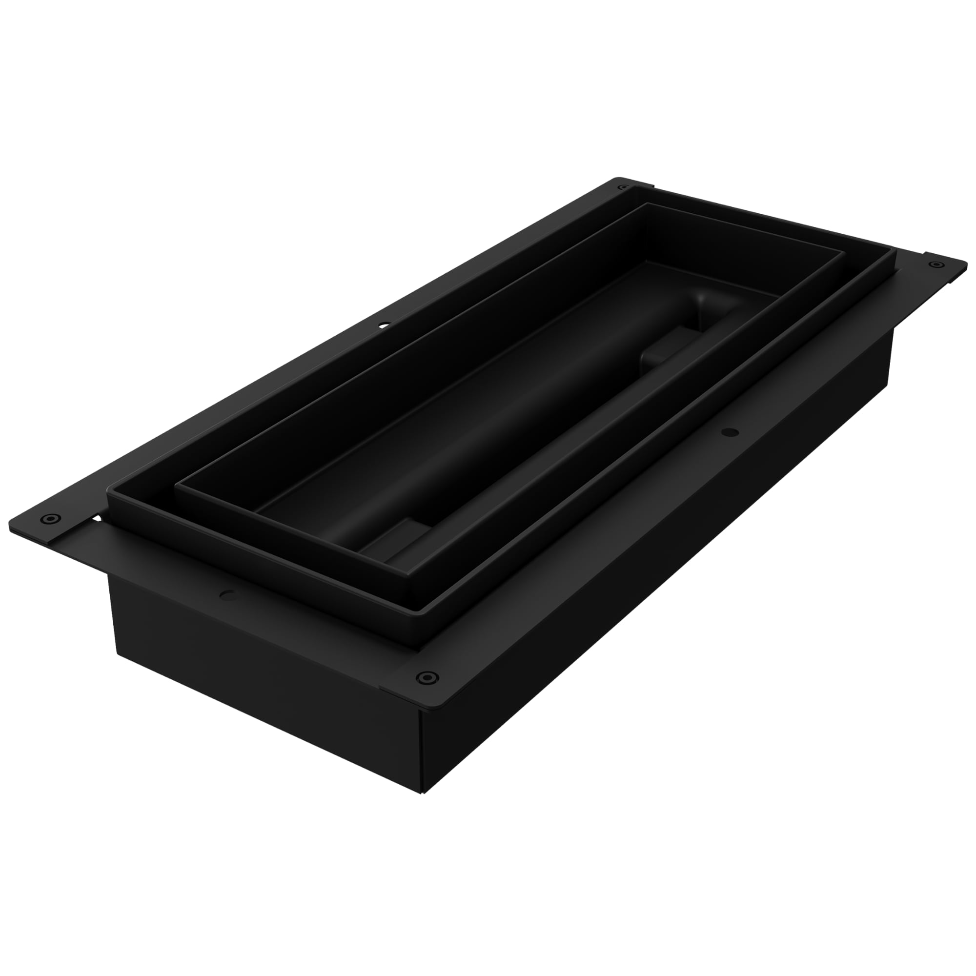 Fittes 4-in x 10-in 1-way ABS resin Matte Black Floor Register