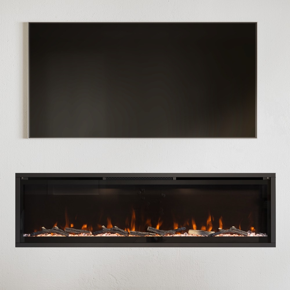 Modern Ember ME-SL60 60-in W Aerus Wall mount Infrared quartz Wall-mount Electric Fireplace with Remote Control Included