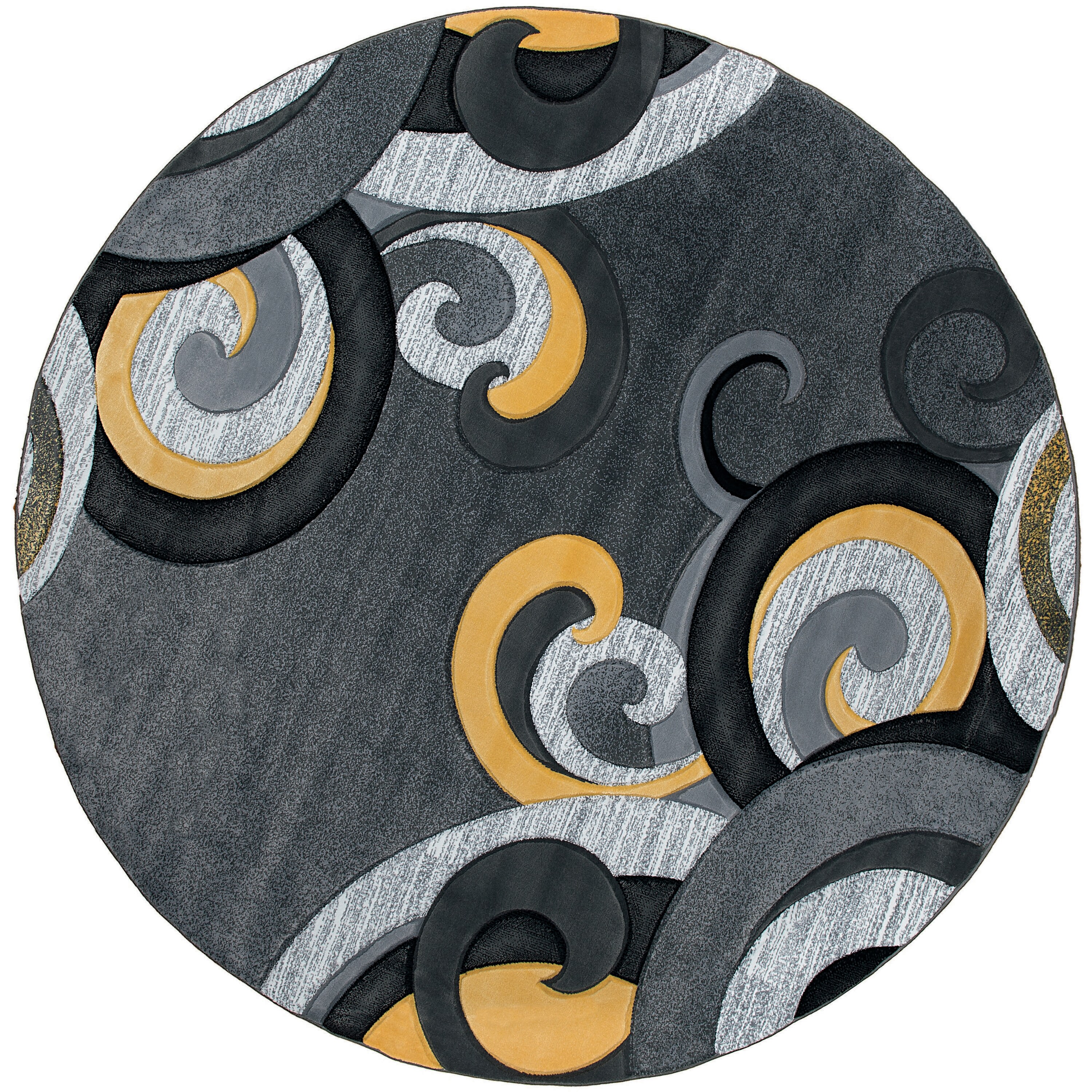 United Weavers Of America 2050 11312 88R Bristol 8 x 8 (ft) Polypropylene Yellow Round Indoor Paisley Area rug