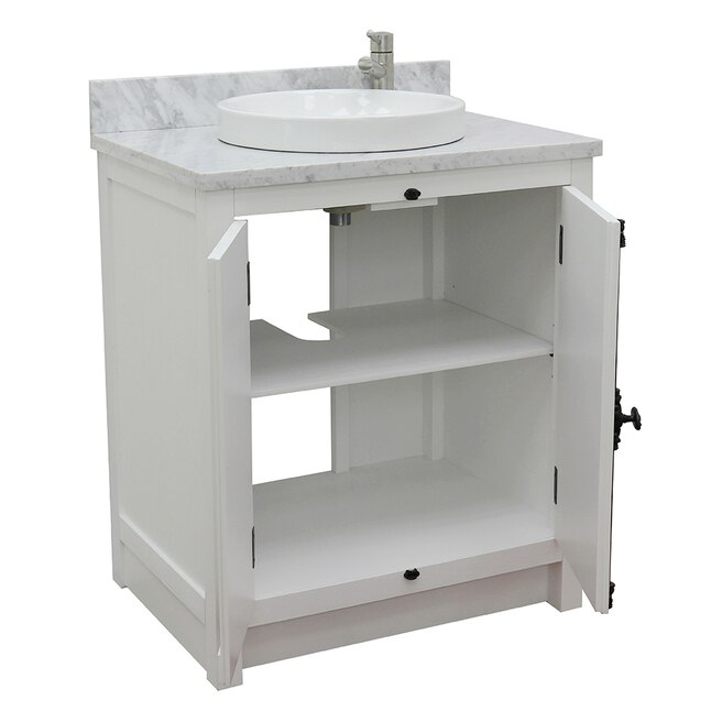 Bellaterra Home LV0100-GA Single Vanity- Cab only 30-in Glacier As Bellaterra Home LV0100-GA Single Vanity- Cab only 30-in Glacier As