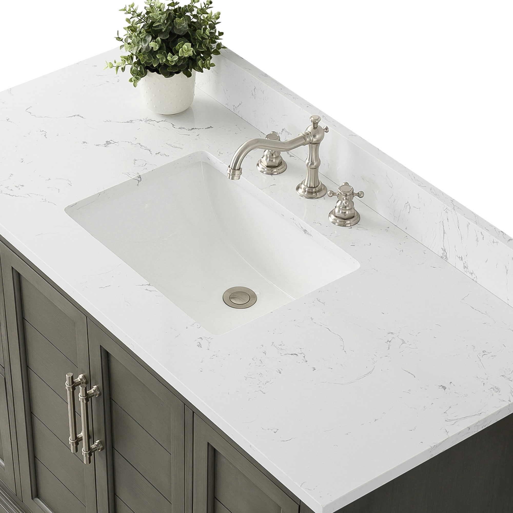 Silver Gray 48" Single Sink Bathroom Vanity with Engineered Marble Top