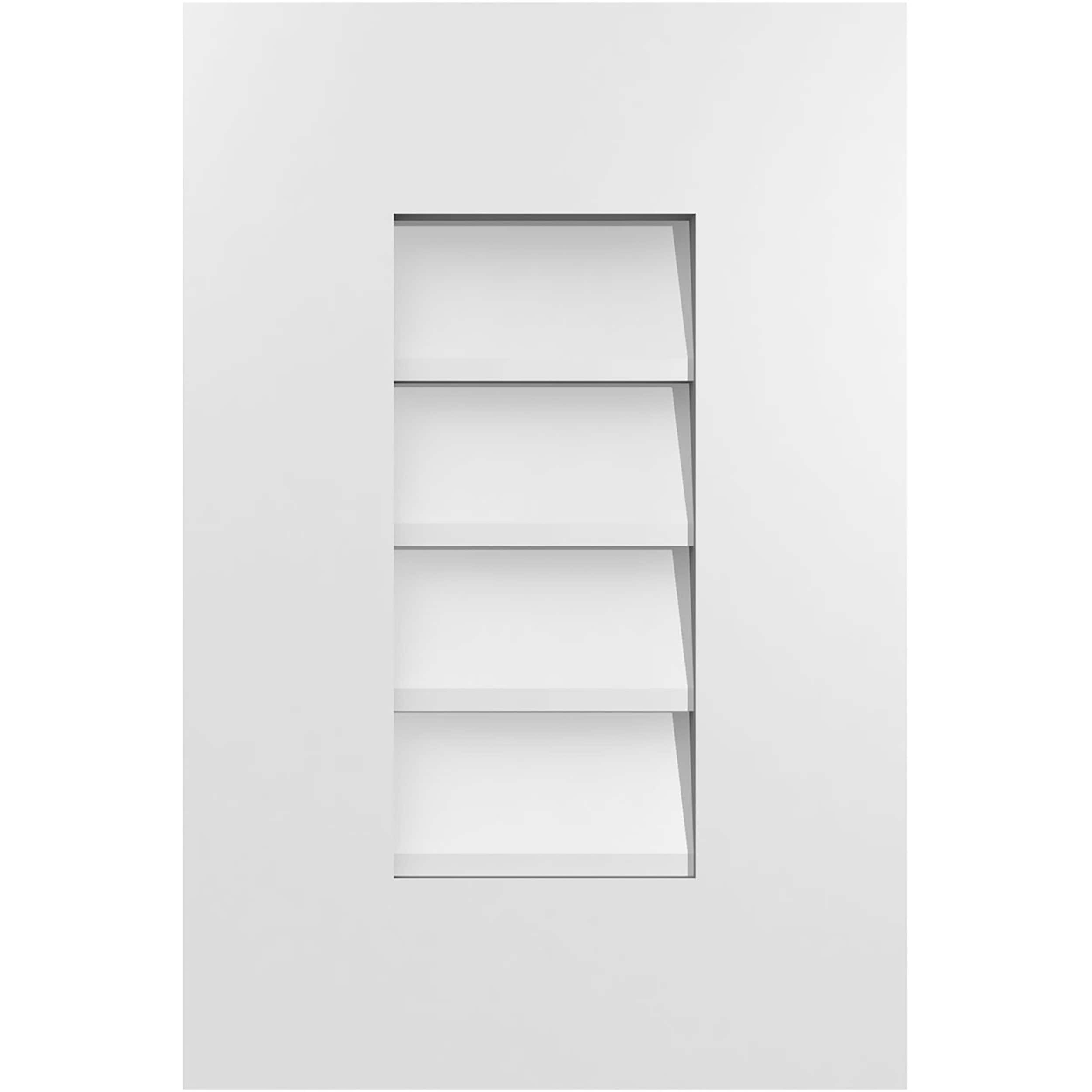 Ekena Millwork GVPVE12X1801SN 12-Inches x 18-Inches Off-white Rectangle PVC Gable Louver Vent