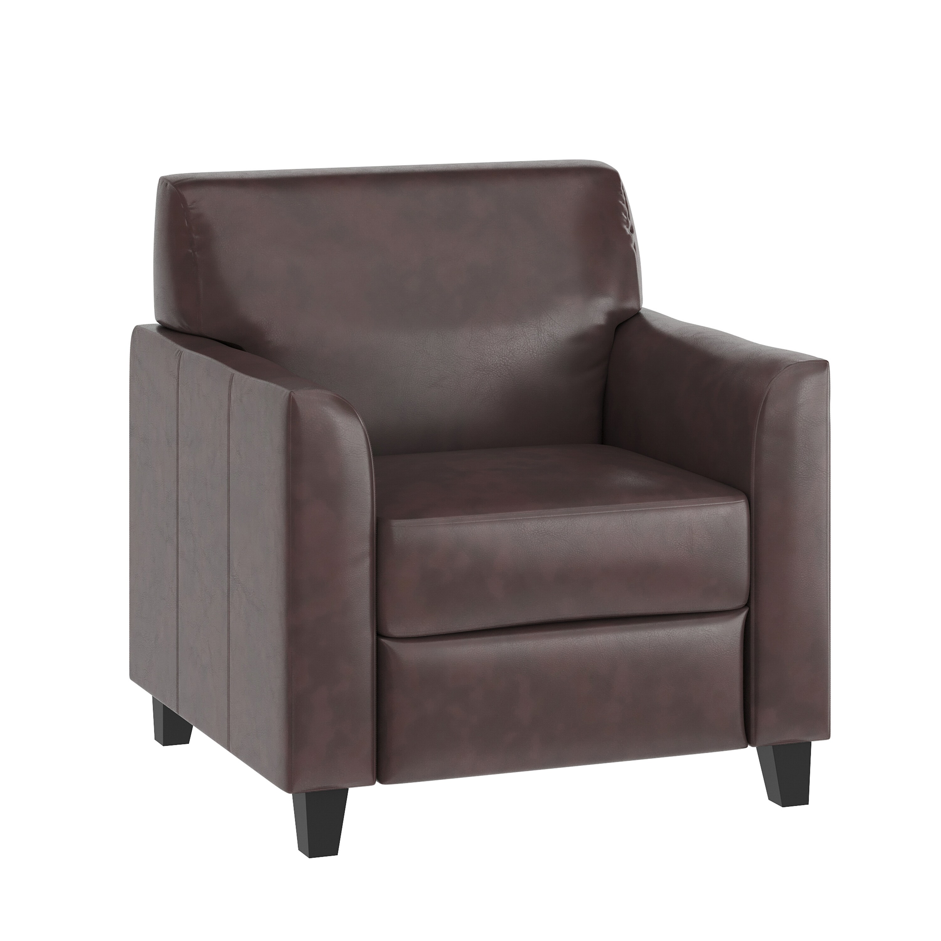 Flash Furniture 847254054423 HERCULES Diplomat Series Modern Brown Faux leather Accent Chair