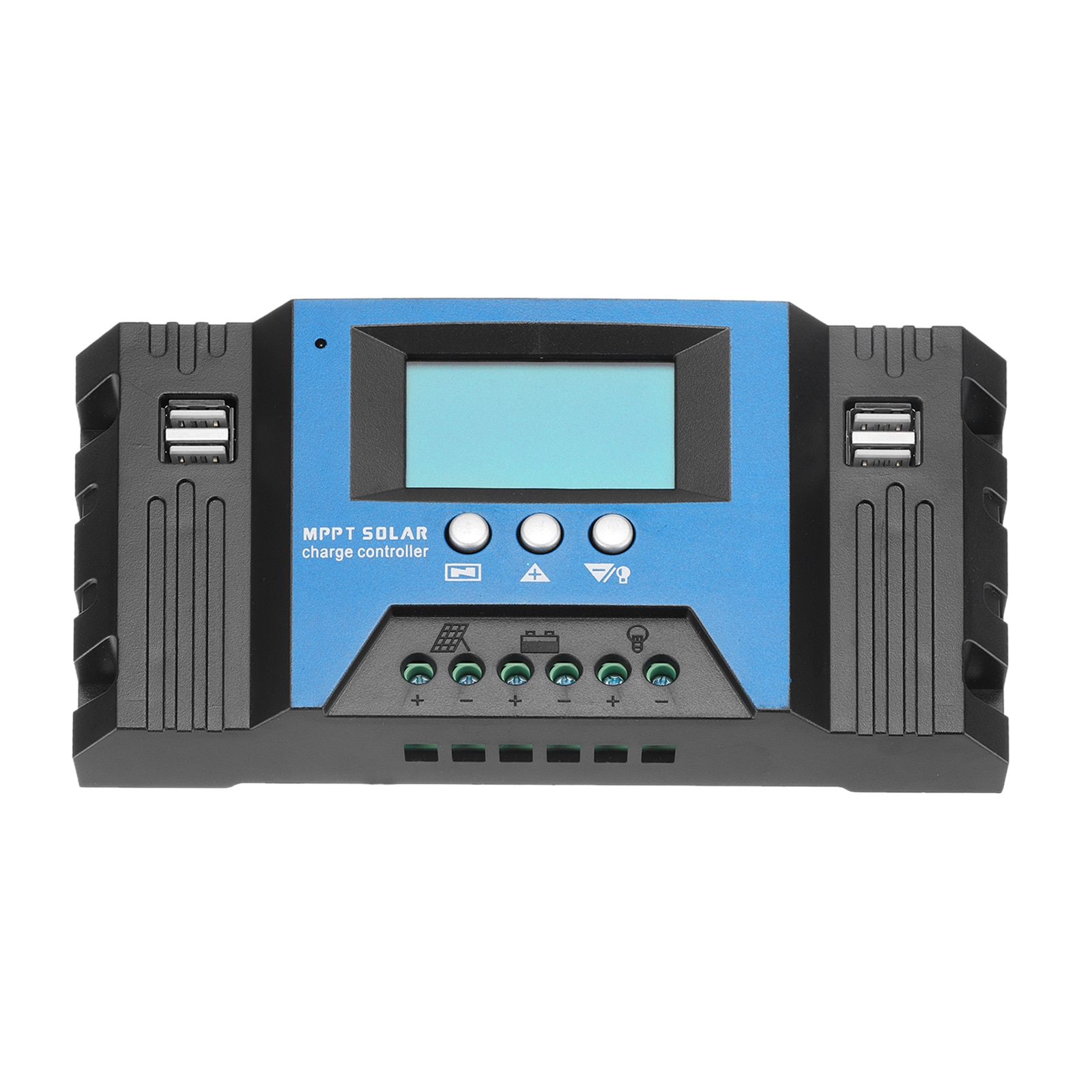 Unique Bargains MPPT Solar Charge Controller 40A Solar Panel Charger 12V/24V Auto Intelligent Regulator with LCD Display 4 USB Ports Lead-Acid/Lithium Battery #S25093001UX5894