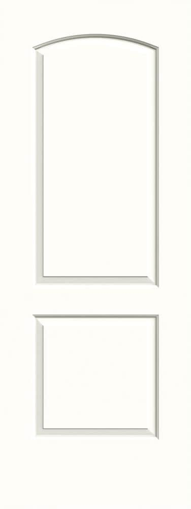 Continental 30-in x 80-in Modern White 2-panel Round Top Smooth Solid Core Prefinished Molded Composite Slab Door | - JELD-WEN LOWOLJW137000165