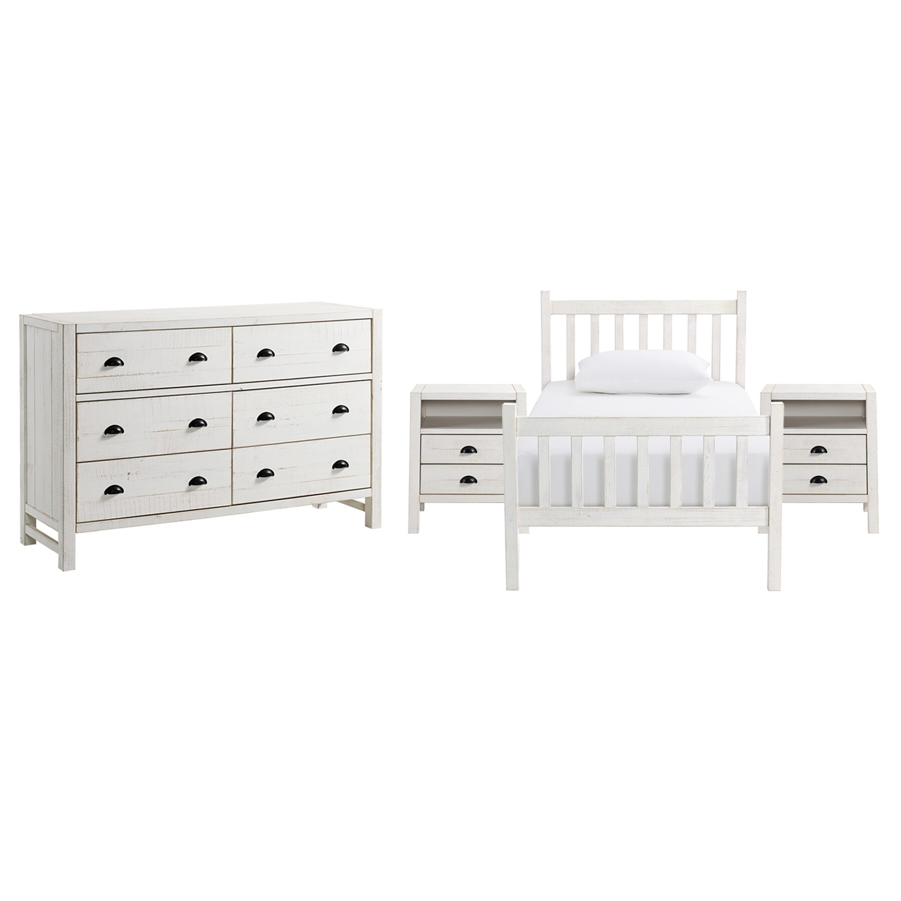 Alaterre Furniture Storage, Set of 2, White Underbed Drawers