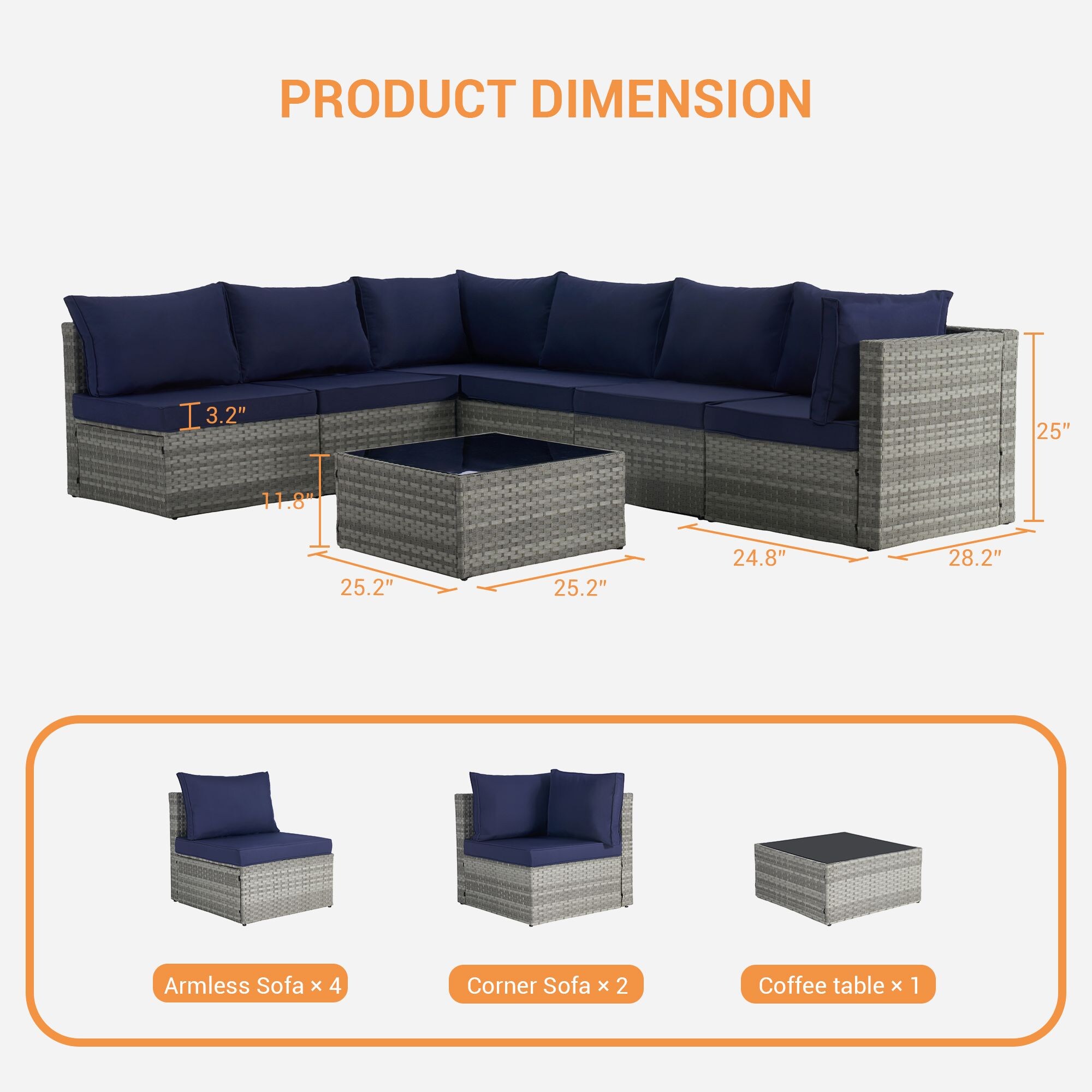 SANSTAR L-WS601-NY-V1 Patio-Conversation-Sets - View #2
