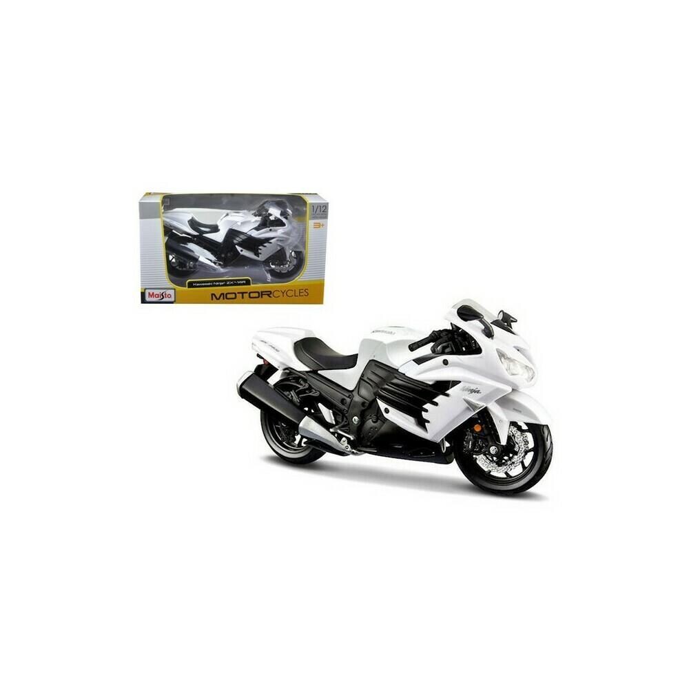 Maisto Maisto 12028w 2012 Kawasaki Ninja ZX-14R White Motorcycle 1 