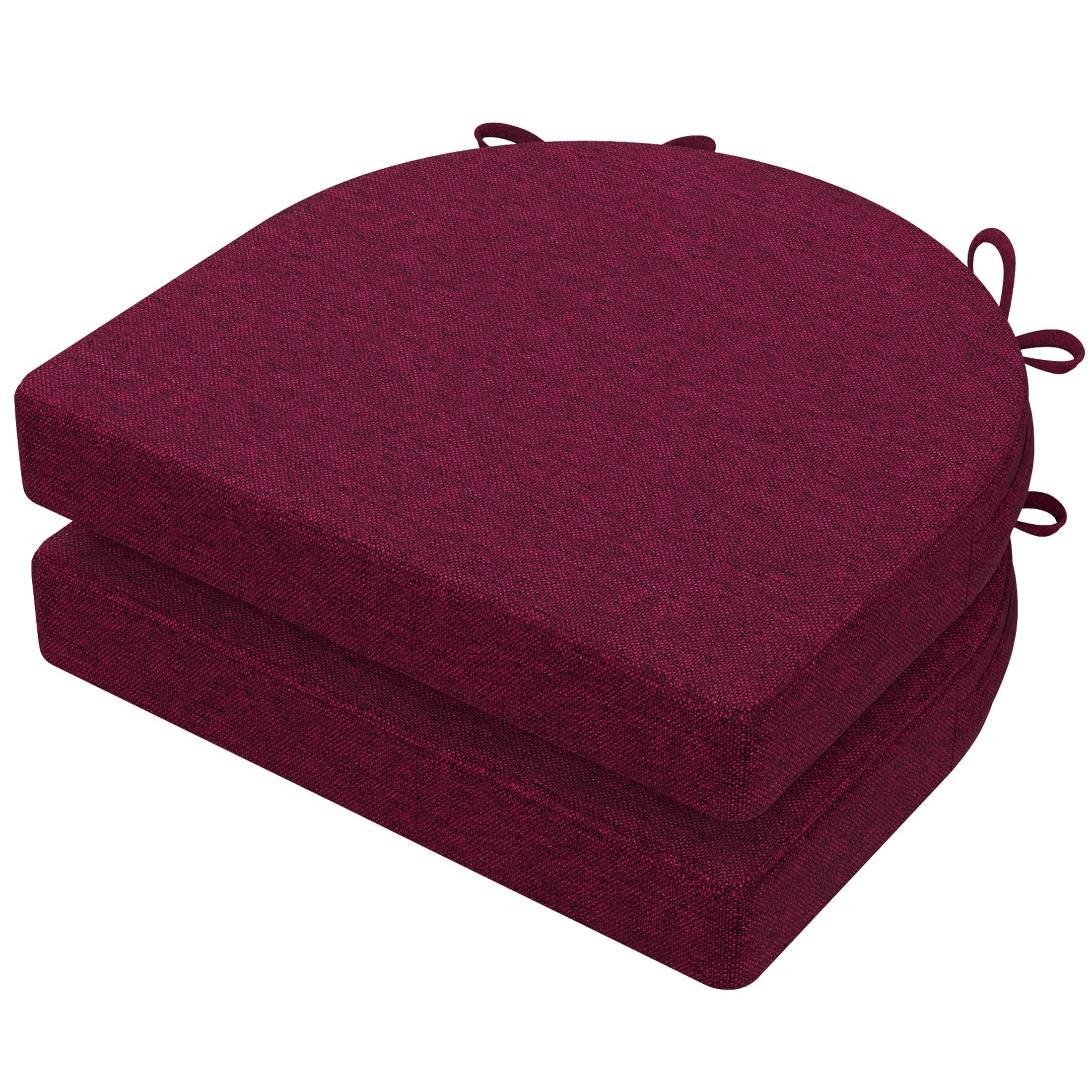 AAAAAcessories LS-DCCLU-JIUHONG-2P Dark Wine Red Solid Chair Cushion