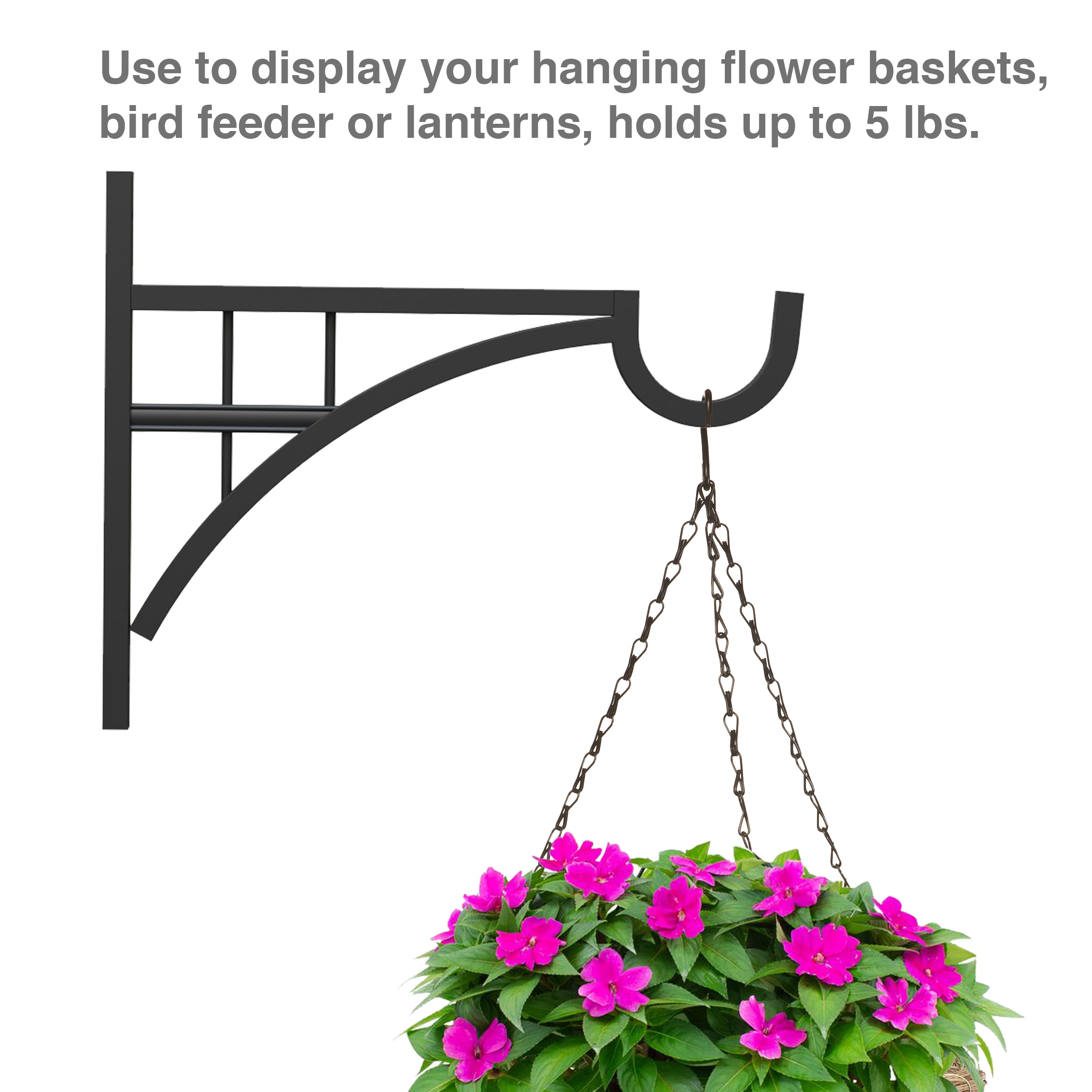 Style Selections 12.48-in Black Iron Basic Plant Hanger in the Plant Hooks  department at