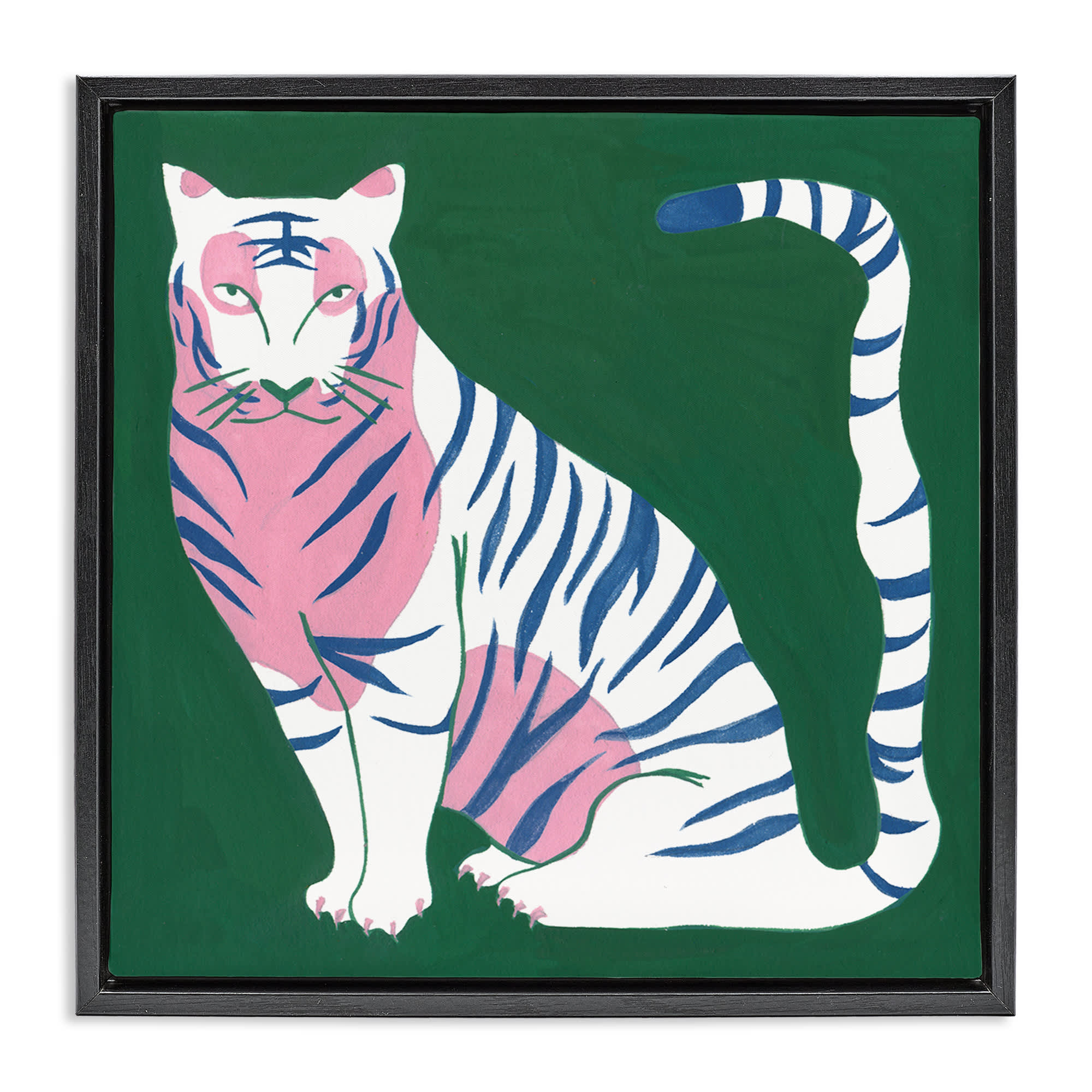 Stupell Industries BS-366-FFB-24X24 Fierce Modern Tiger Black Framed Floater Canvas Wall Art By Melissa Wang 25 x 25