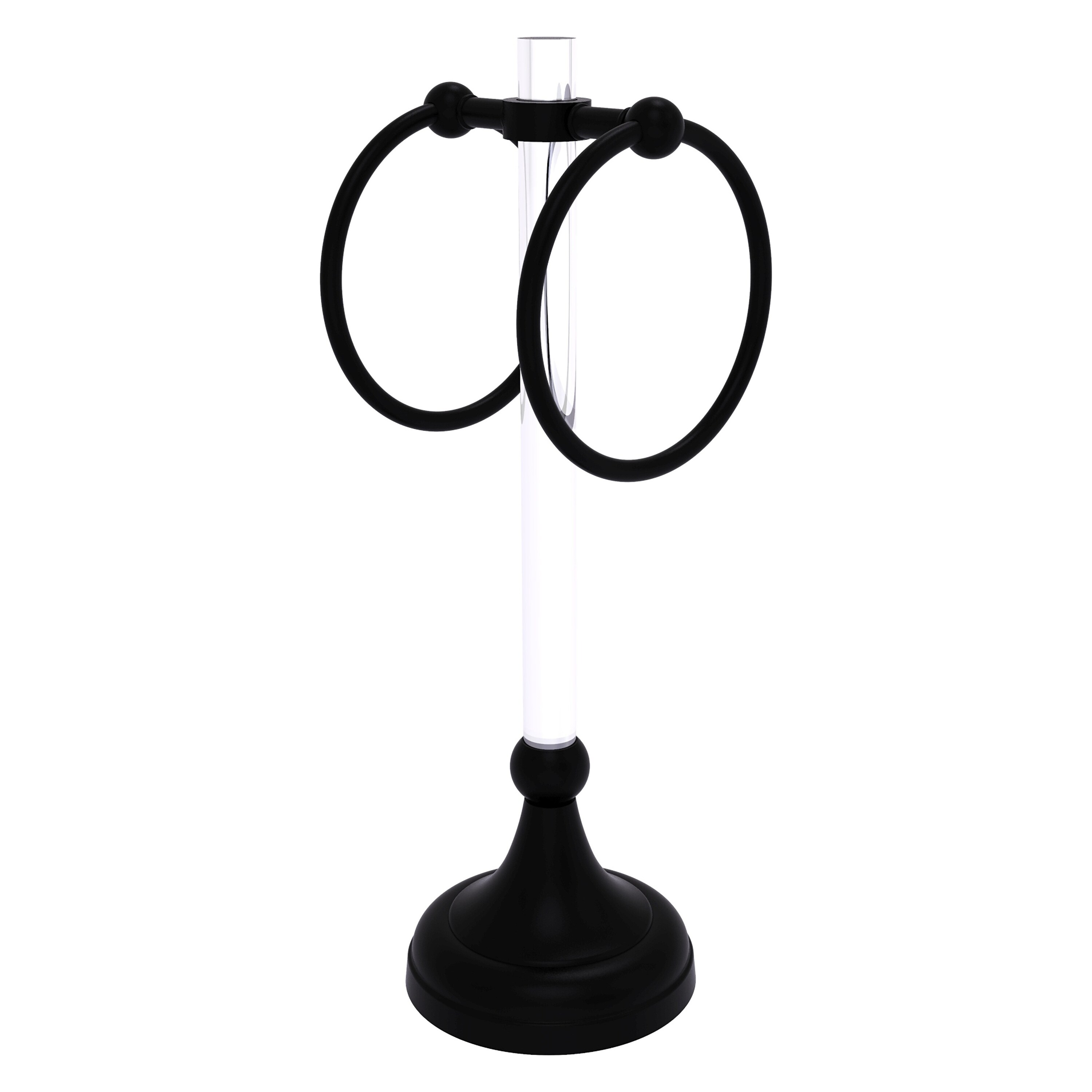 Allied Brass PG-TRS-10-BKM Pacific Grove Matte Black Freestanding countertop Double Towel Ring