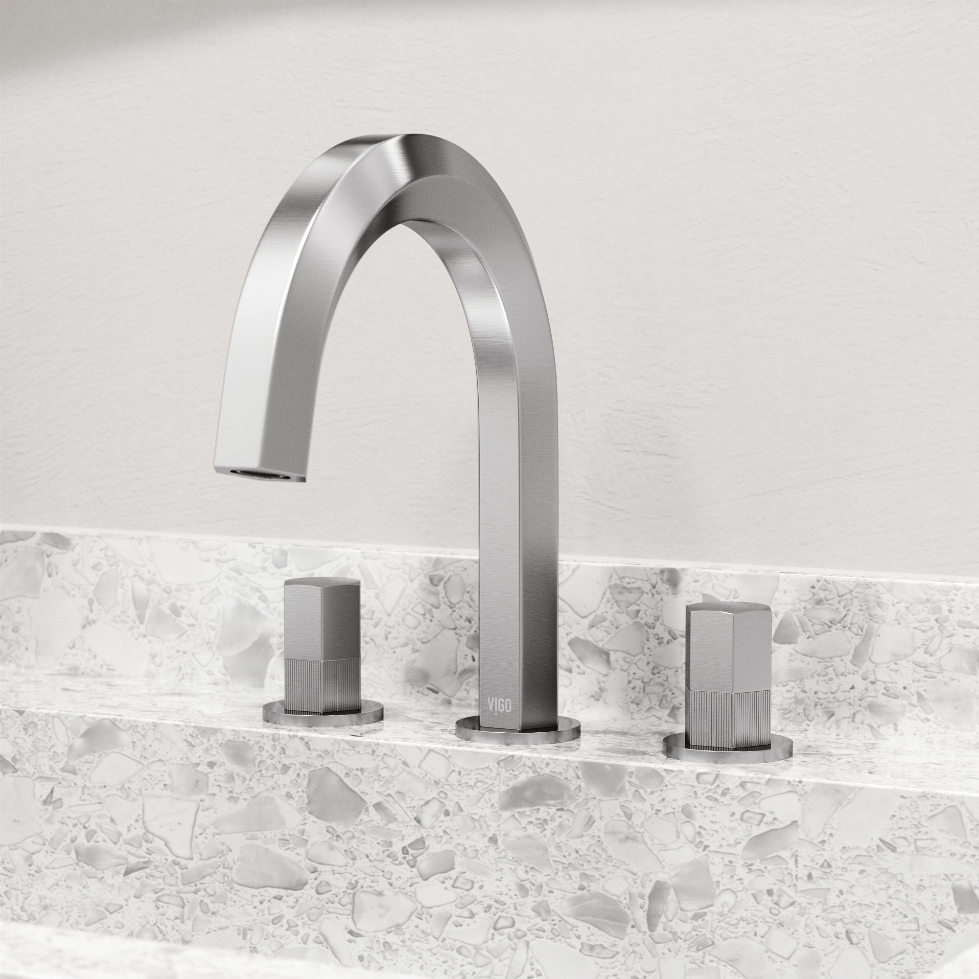 Hart Modern Brushed Nickel 2-Handle Low-Arc Bathroom Faucet