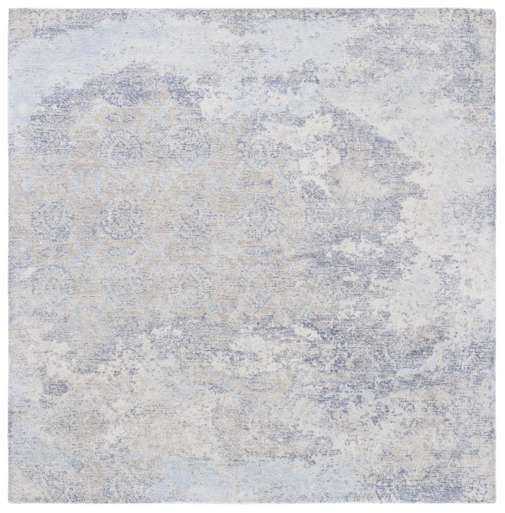 Safavieh RVT111M-6SQ Restoration Vintage Denel 6 x 6 (ft) Tufted Synthetic Blue/Ivory Square Indoor Abstract Vintage Area rug
