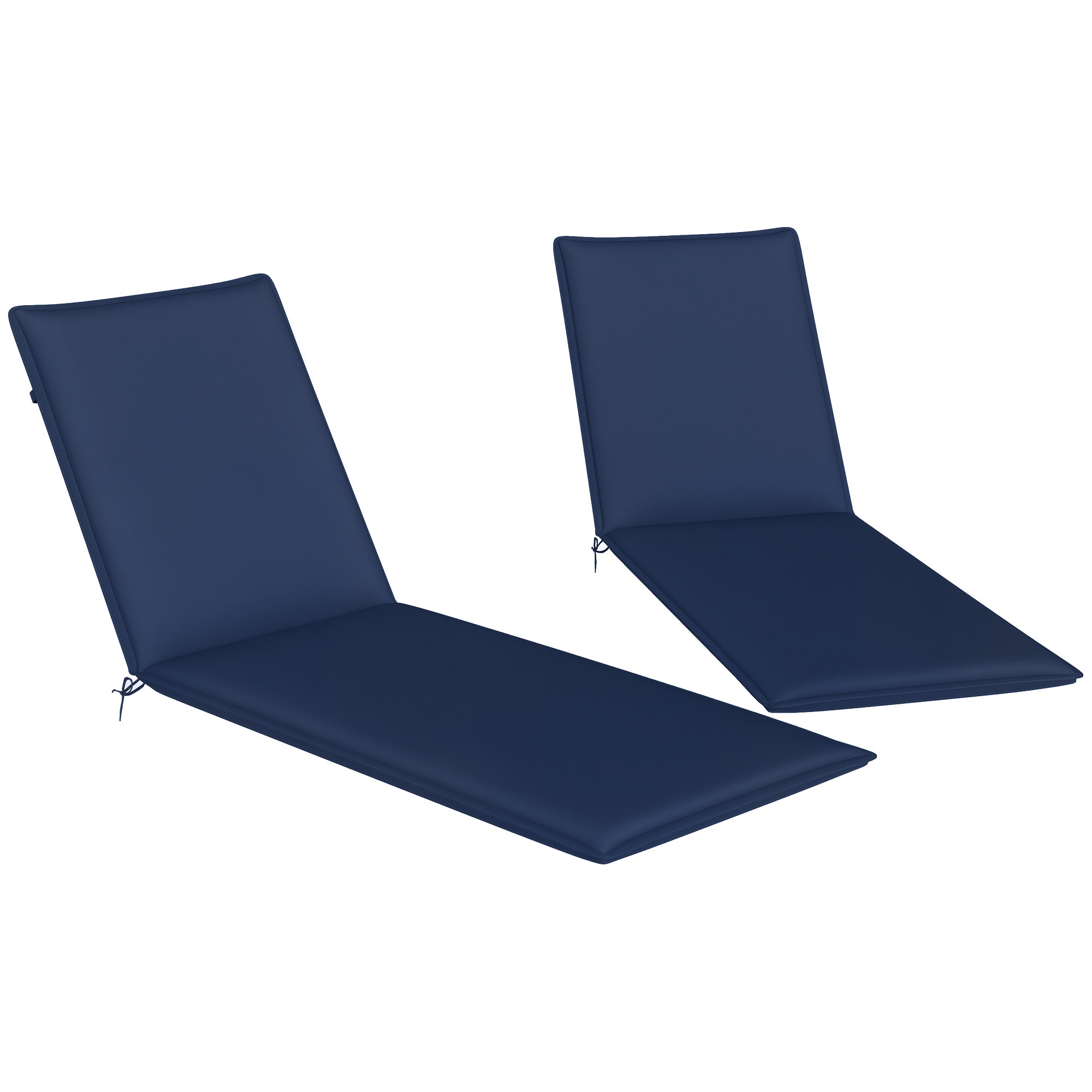 Outsunny 84G-674V00NU Outdoor Lounge Chair Cushion Set of 2 Foldable Patio Chaise Lounge Cushion Set 76in x 23in Navy Blue