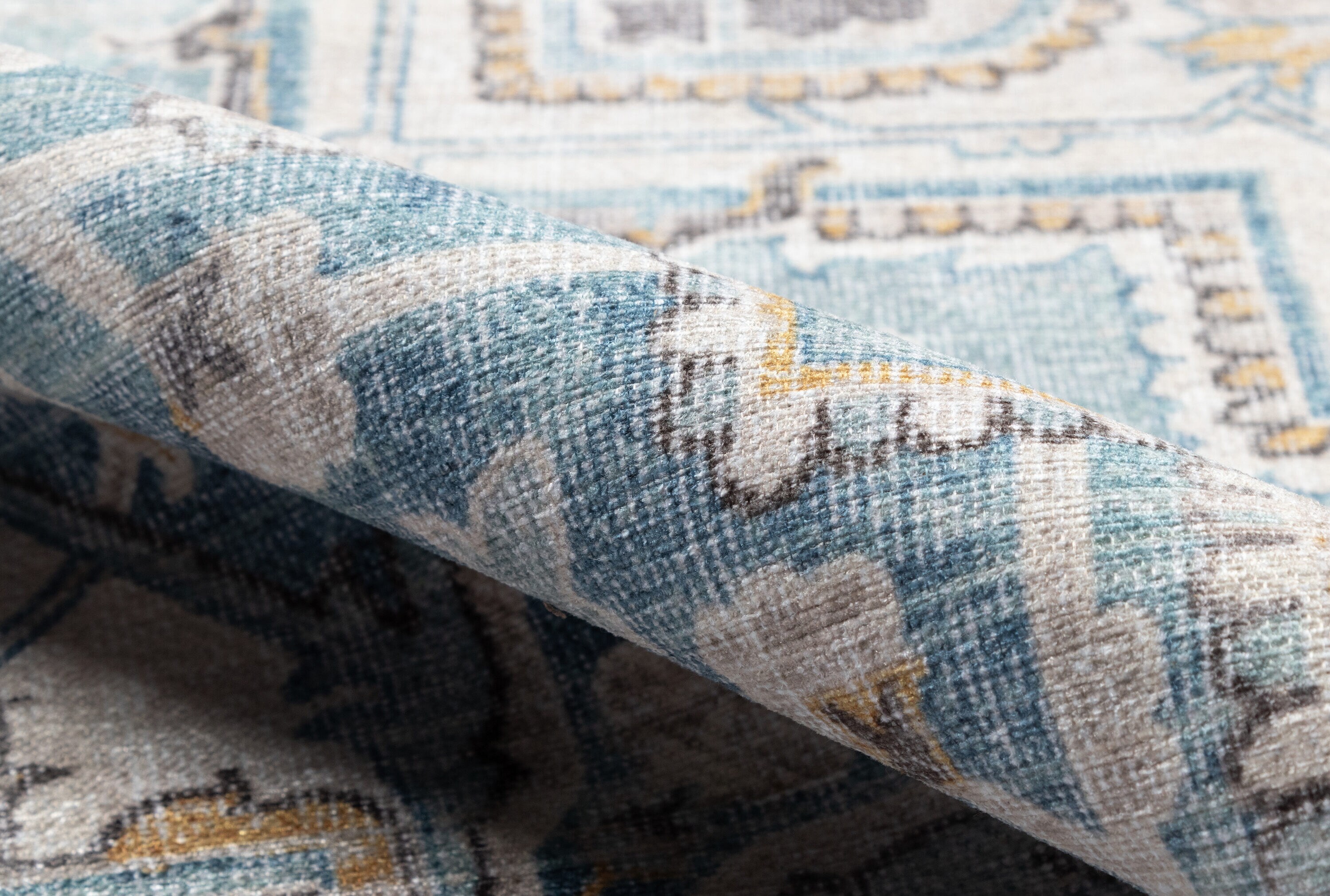 Light Blue Rectangular Synthetic 5' x 7' Area Rug