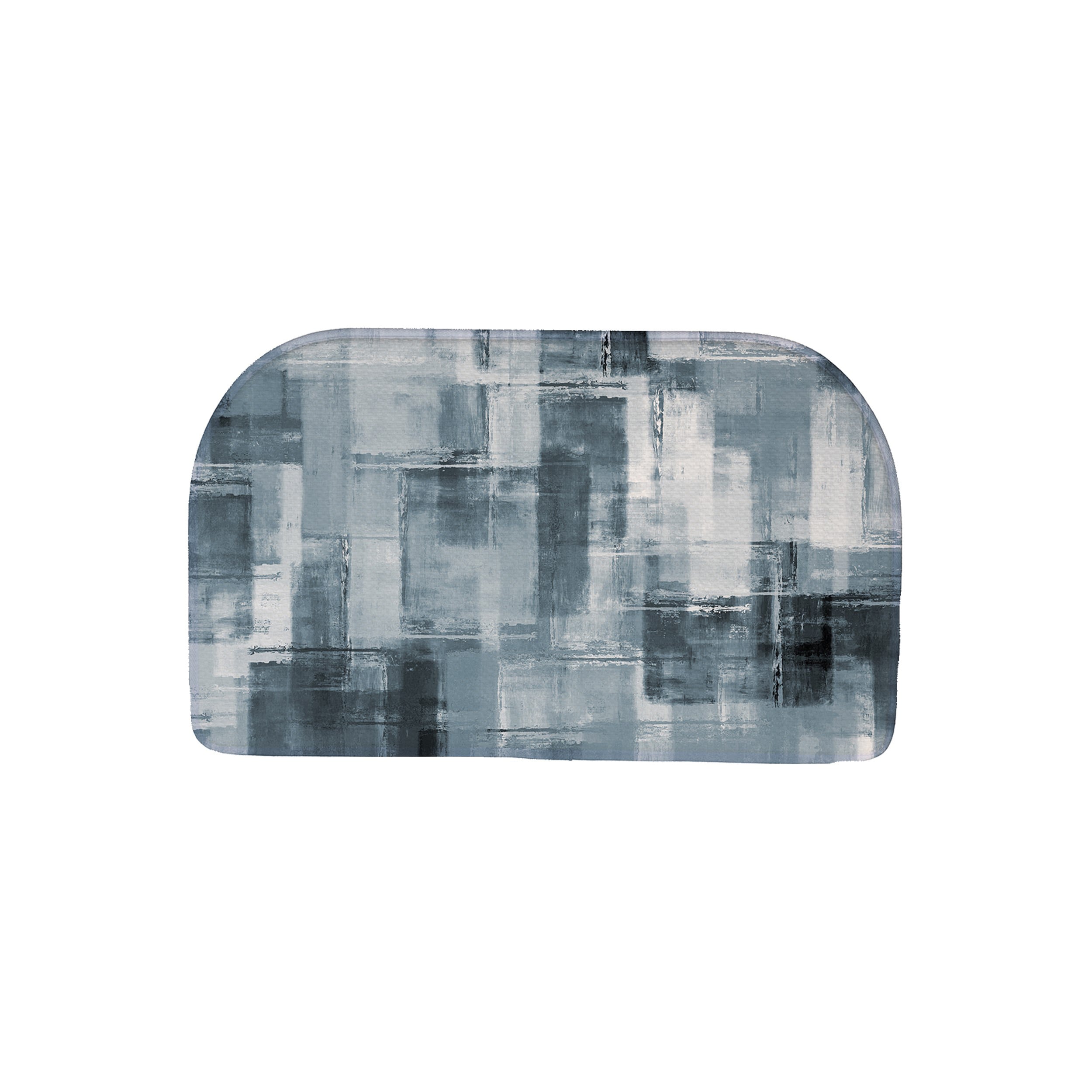 EVERGRACE EG1027438 Gray Polyester Half-round Indoor Utility Mat