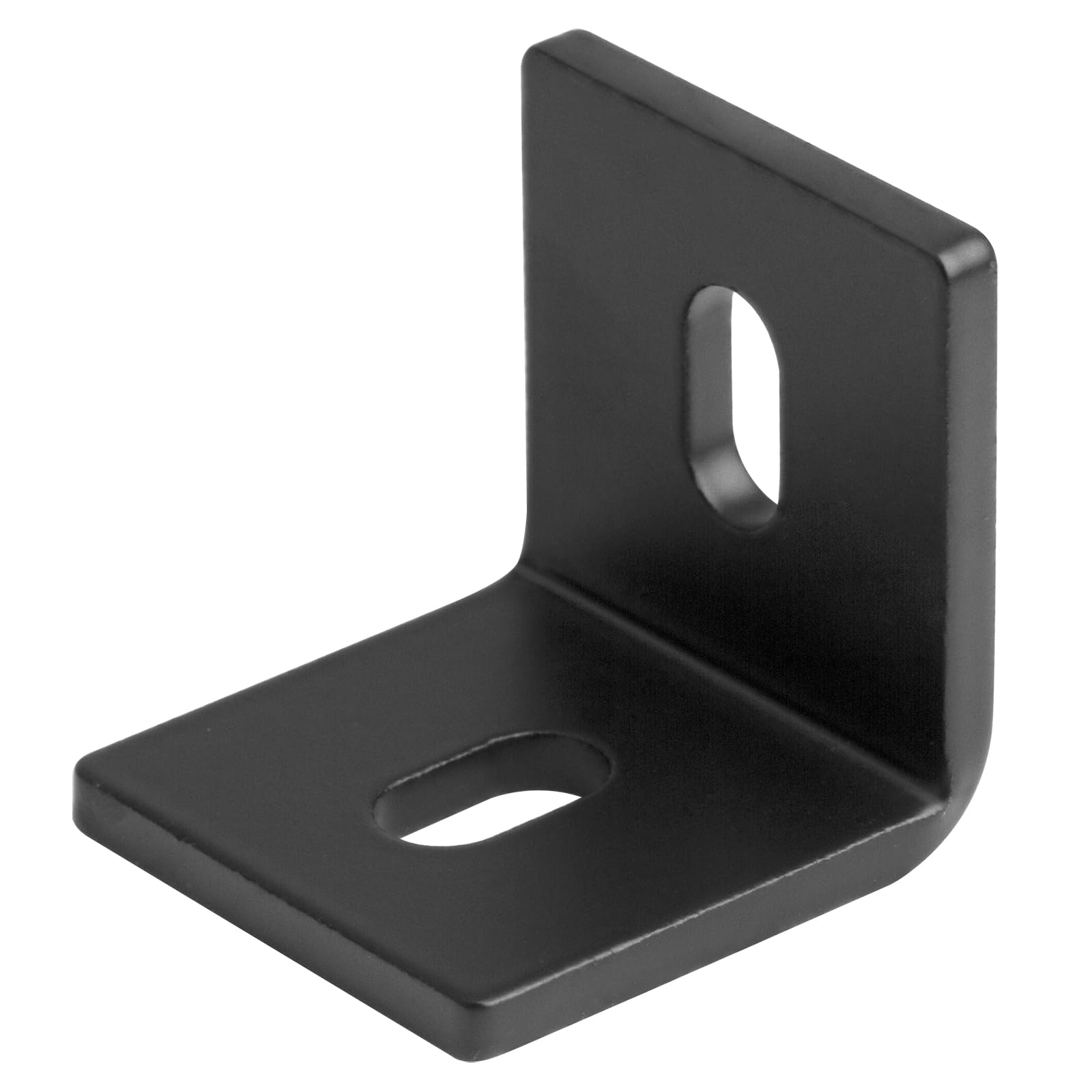 Ahfiwaso  Heavy Duty L Brackets 2 by 1-7/8 Inches Slotted Corner Brace Fits 3/8 Inch Bolt Max Load 400 Pounds Thickness 3 16 Gauge Steel Black
