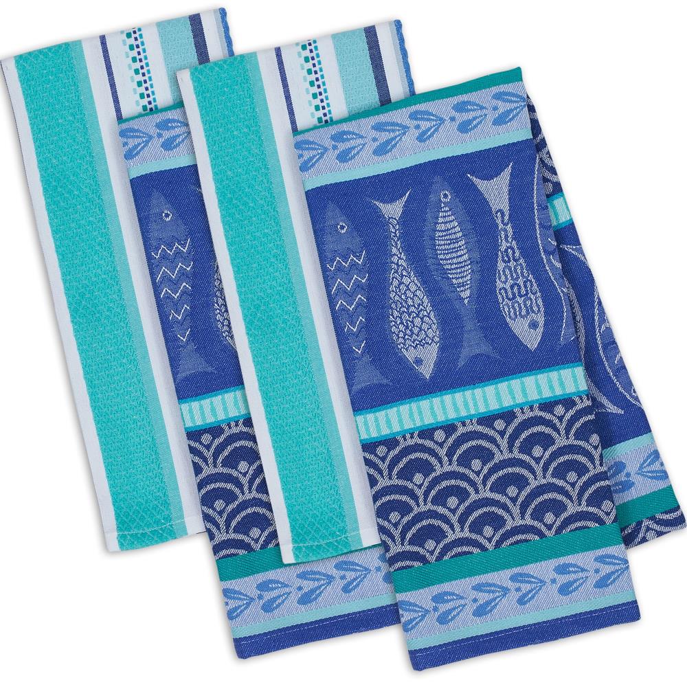 DII Asst Fleur De Lis Jacquard Dishtowels Set/3 in the Kitchen Towels  department at